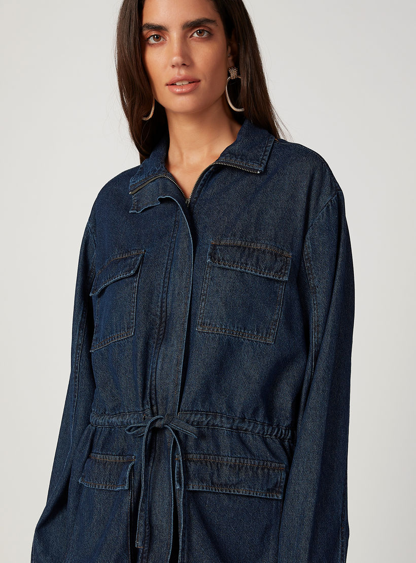 تونيك دنيم مستدام بأكمام طويلة وأربطة من لي كوبر-women-clothing-shirtsandblouses-blouses-image-3