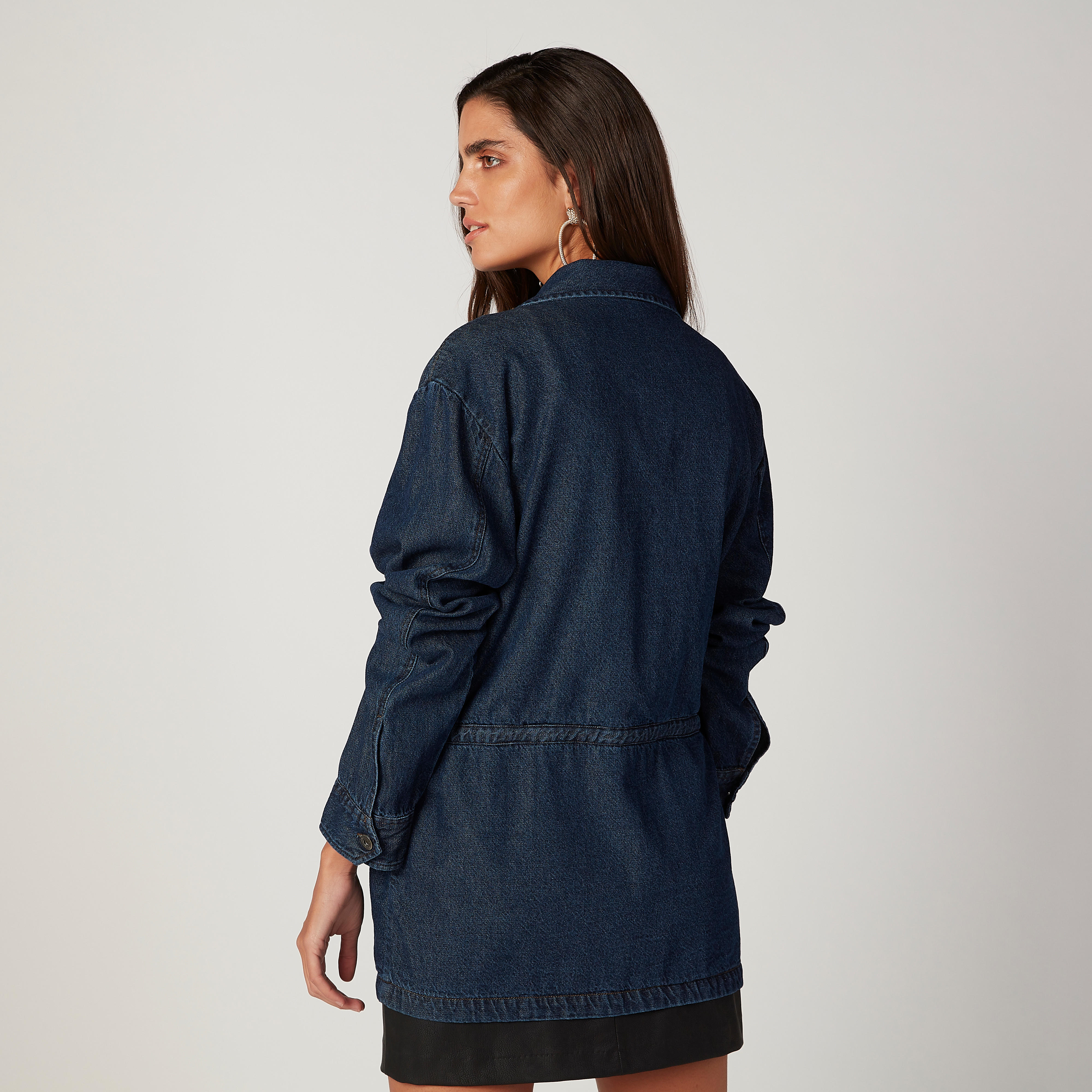 تونيك دنيم مستدام بأكمام طويلة وأربطة من لي كوبر-women-clothing-shirtsandblouses-blouses-image-4