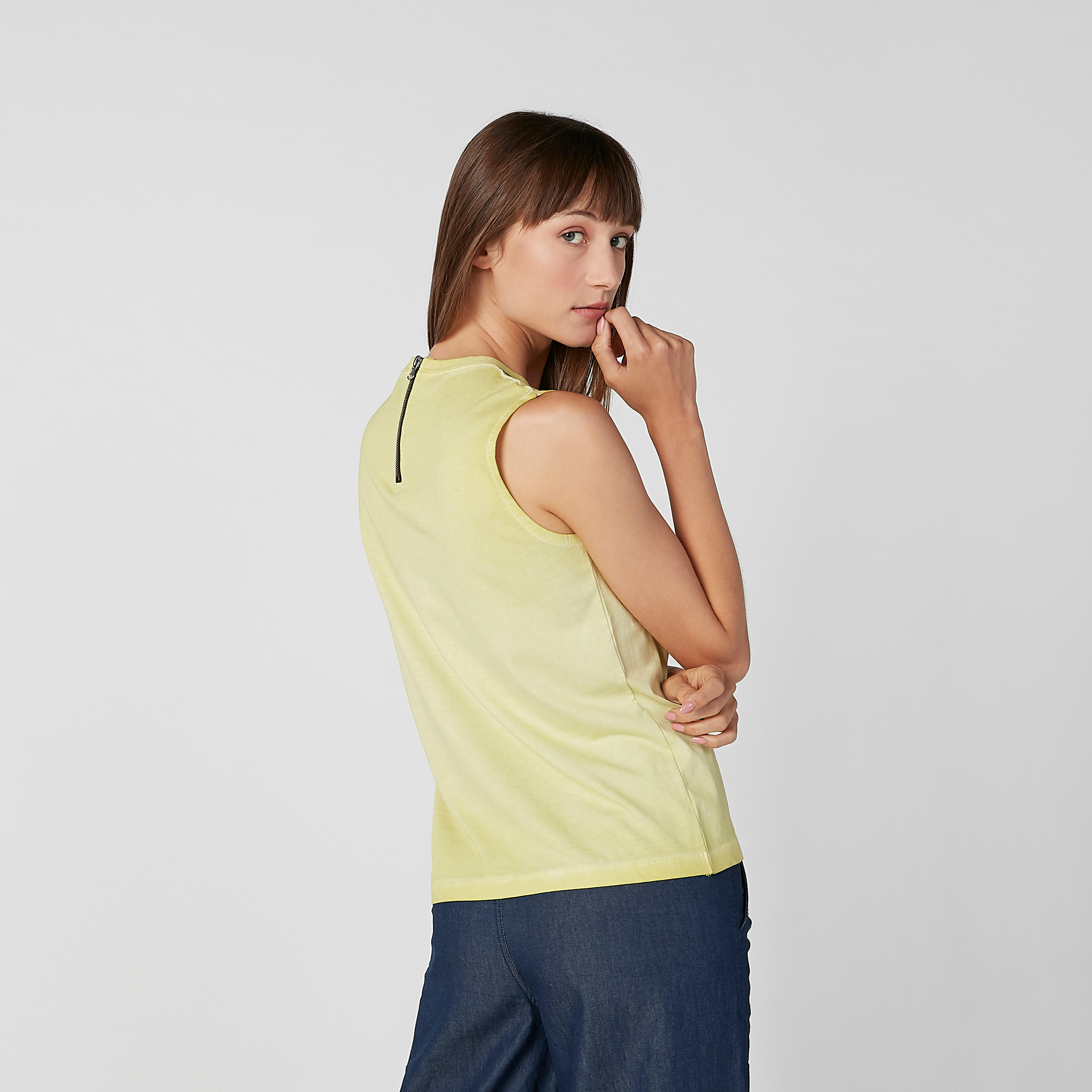 Sustainable Sleeveless Top with Crew Neck and Zip Closure-women-clothing-tshirts-image-4