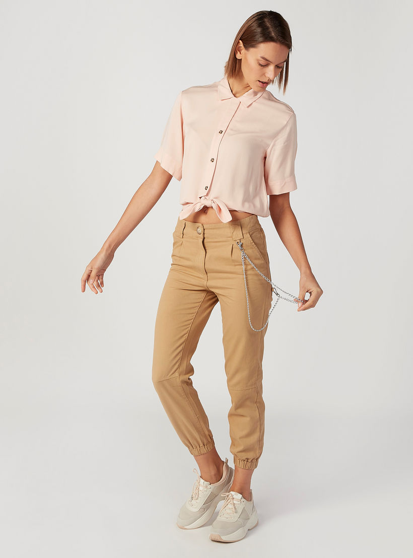 بنطلون رياضي مستدام سادة بأطراف ضيقة وجيوب -women-clothing-bottoms-joggers-image-2