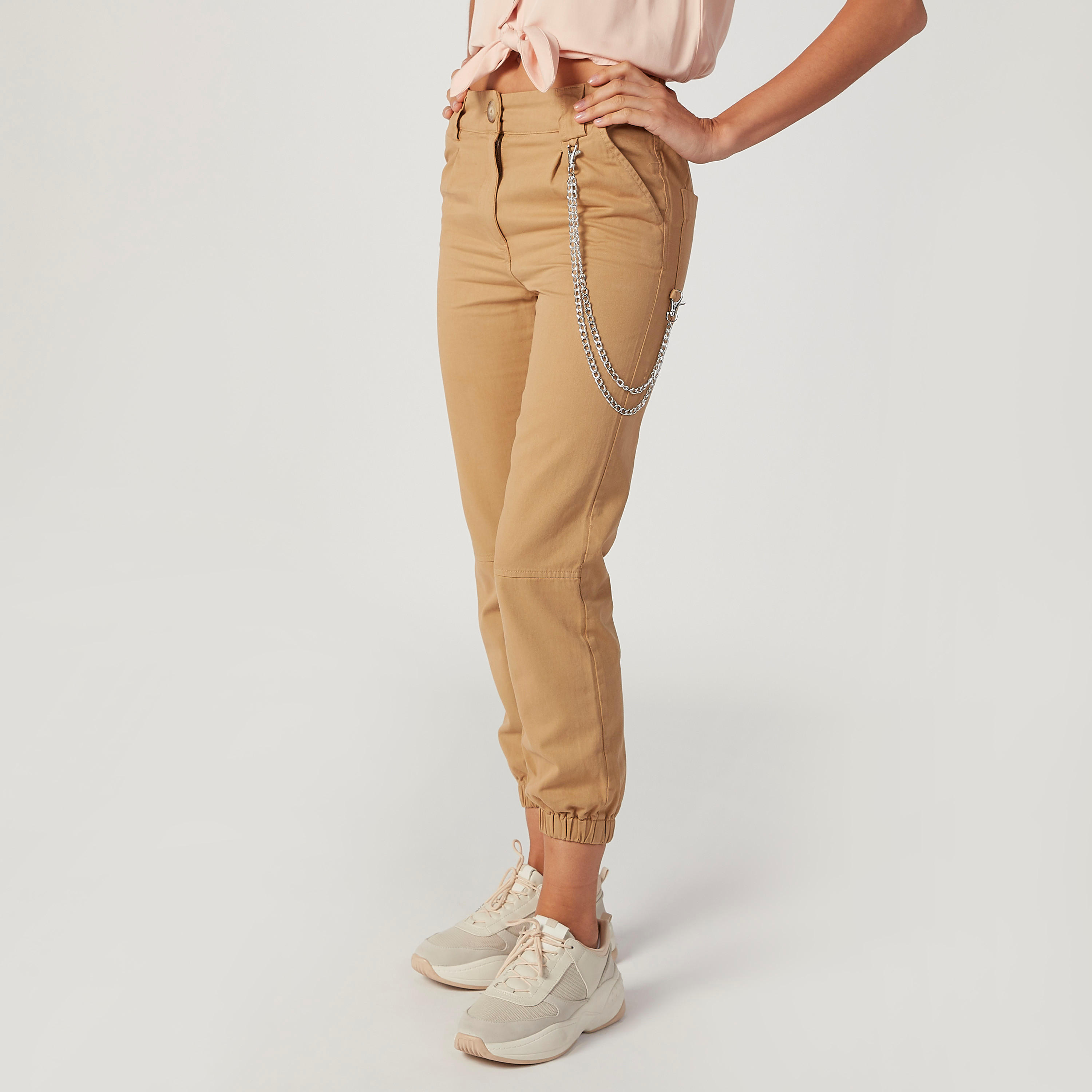 بنطلون رياضي مستدام سادة بأطراف ضيقة وجيوب -women-clothing-bottoms-joggers-image-5