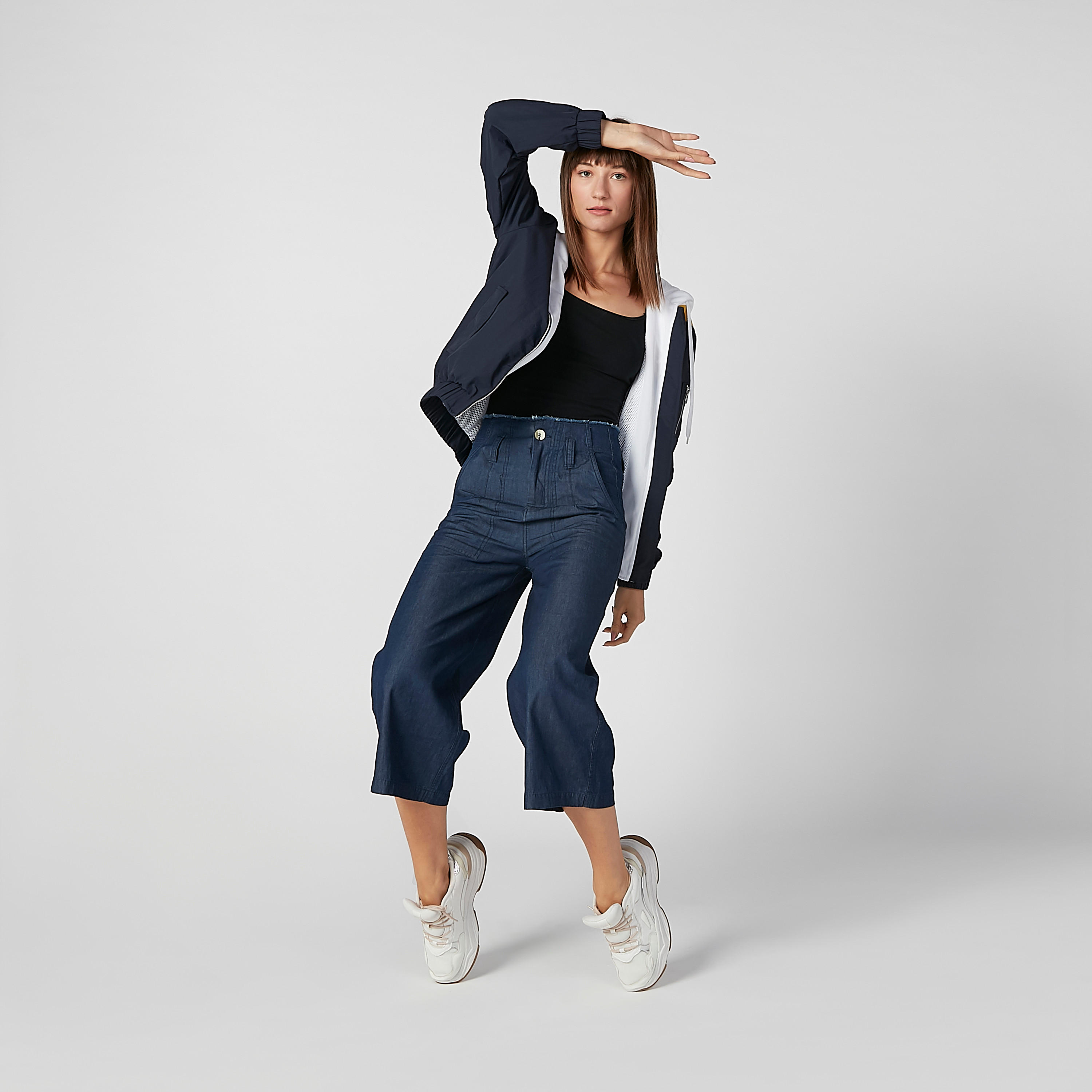 Plain Bomber Jacket with Long Sleeves and Hood-women-winterwear-coatsandjackets-jackets-image-2