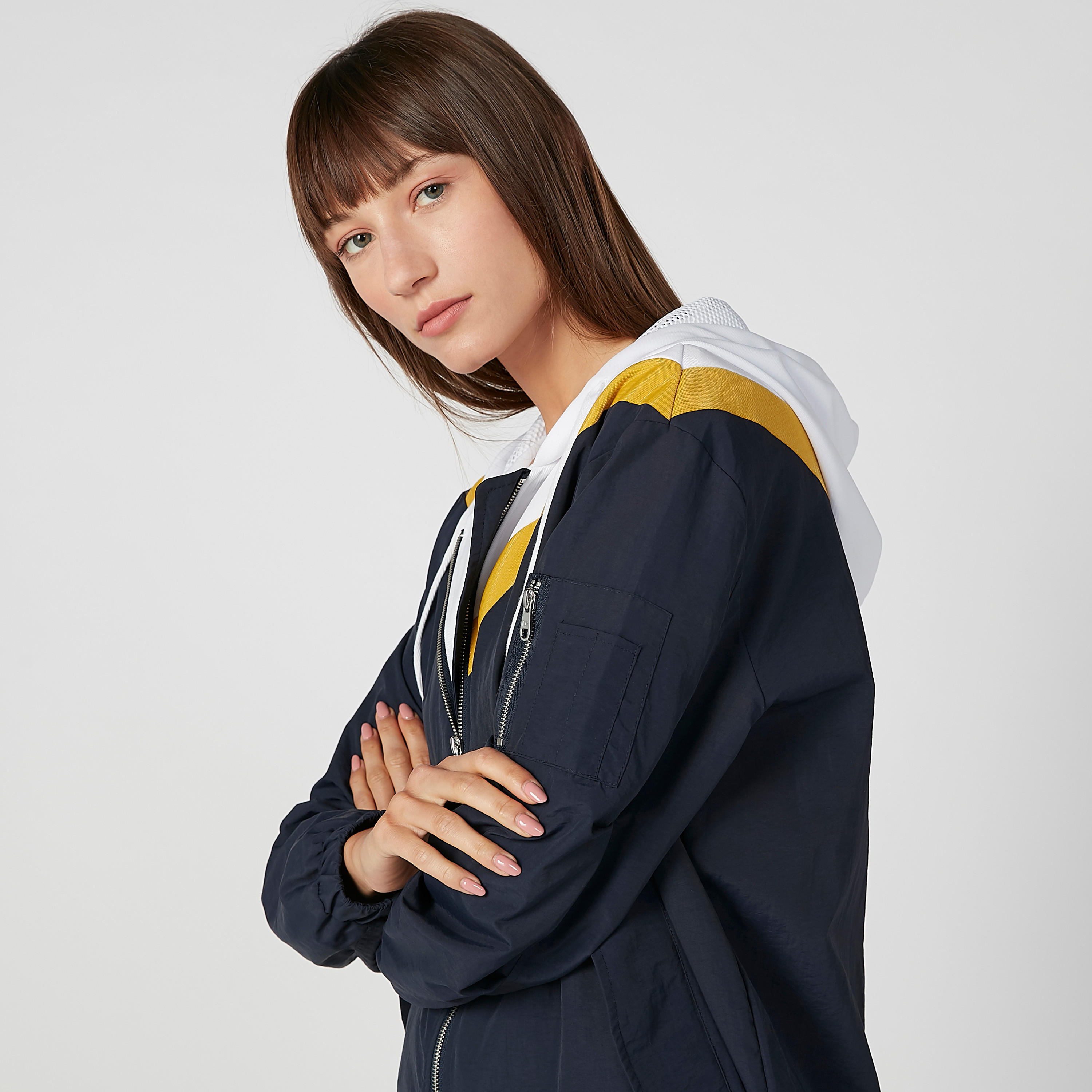 Plain Bomber Jacket with Long Sleeves and Hood-women-winterwear-coatsandjackets-jackets-image-3