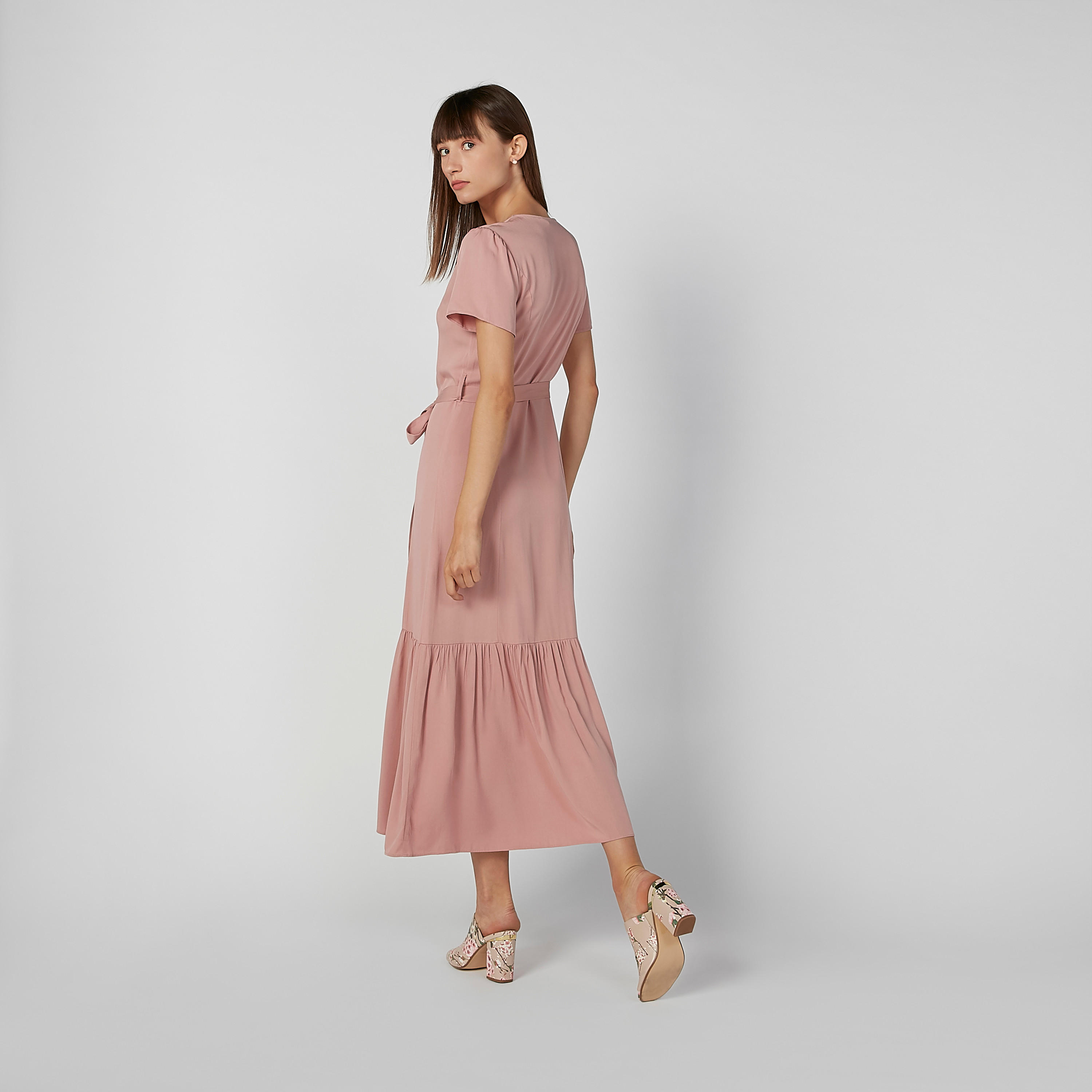 Sustainable Plain Maxi A-line Shirt Dress with Tie Ups-women-clothing-dresses-image-5