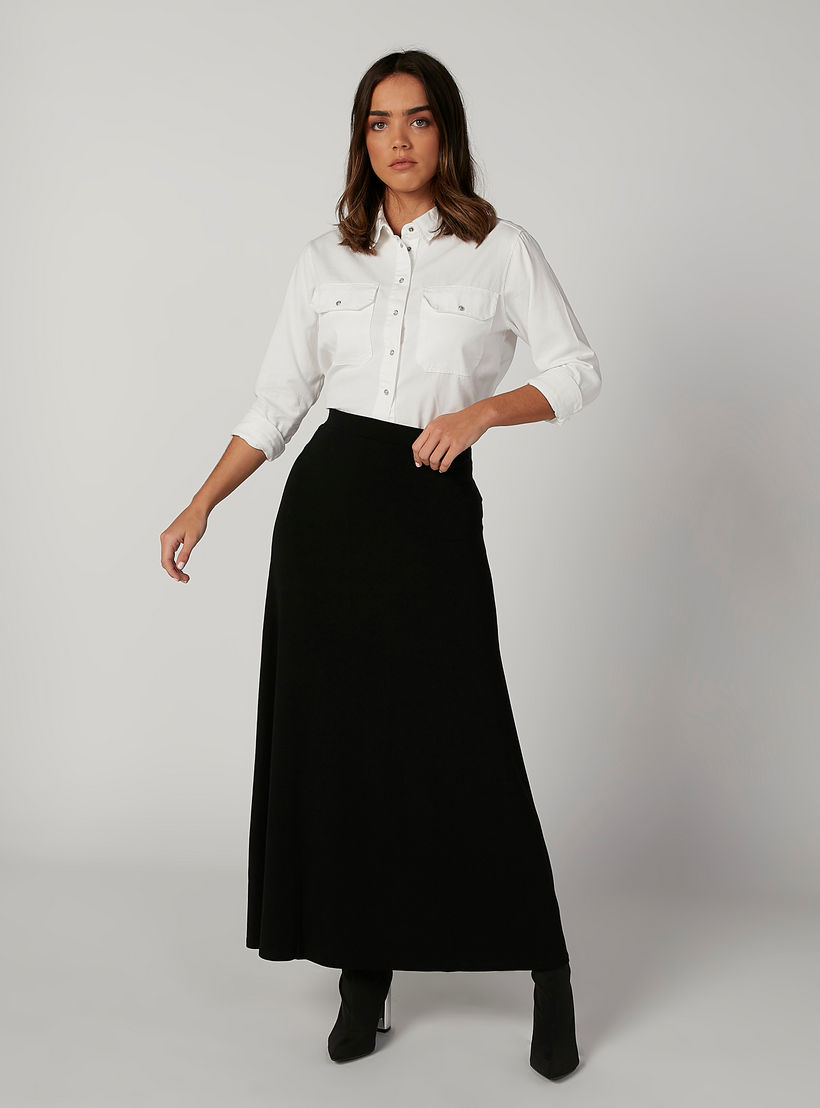 Lee Cooper Plain Shirt with Long Sleeves and Flap Pockets-women-clothing-shirtsandblouses-shirts-image-2