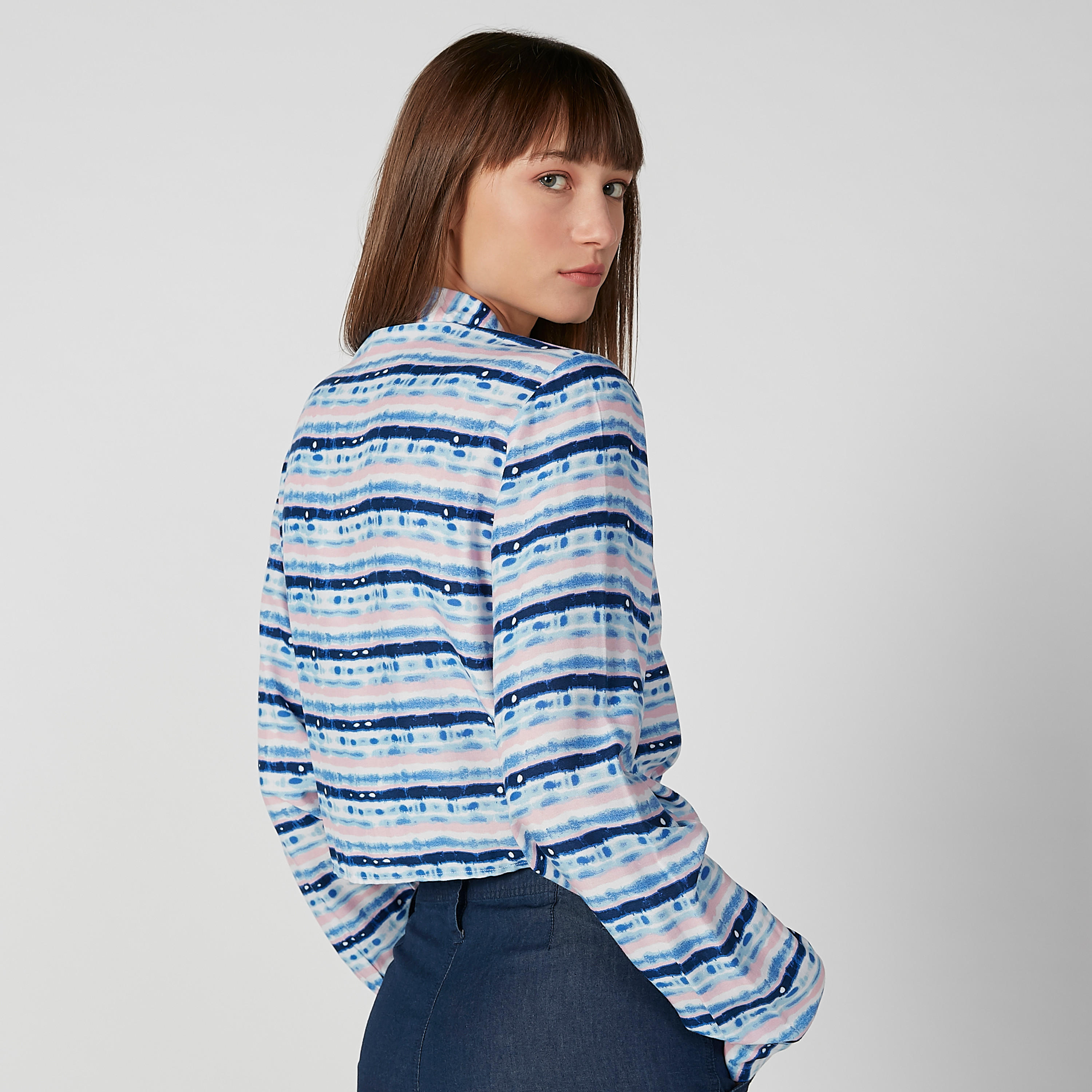قميص قصير بأكمام طويلة وطبعات -women-clothing-shirtsandblouses-shirts-image-4