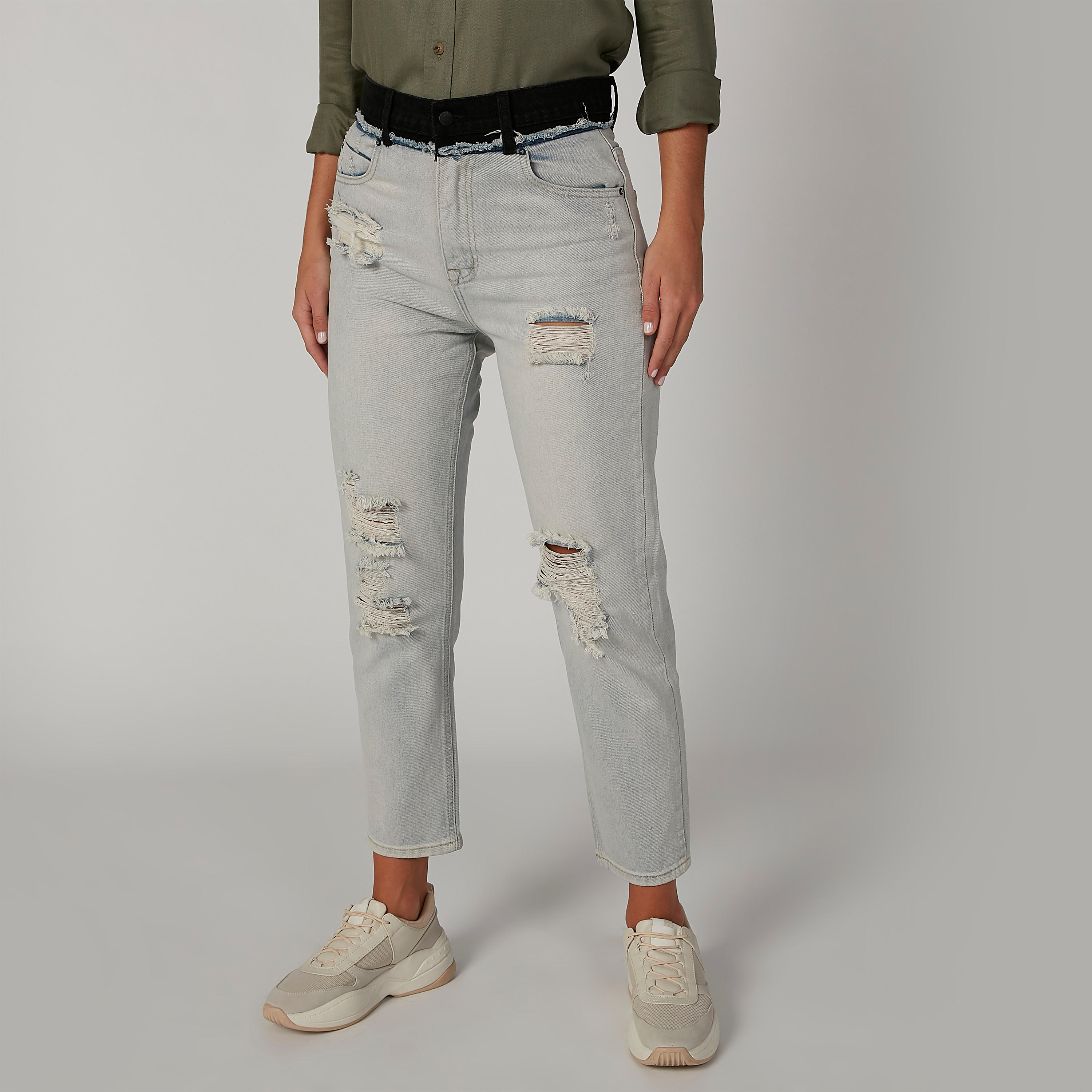 بنطلون جينز مستدام بقصّة سكيني ممزّق بخصر متوسط الارتفاع وجيوب-women-clothing-bottoms-jeans-image-1