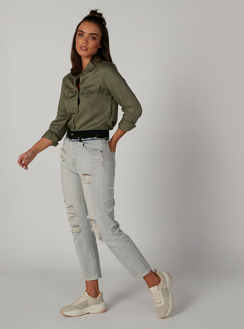 بنطلون جينز مستدام بقصّة سكيني ممزّق بخصر متوسط الارتفاع وجيوب-women-clothing-bottoms-jeans-image-4