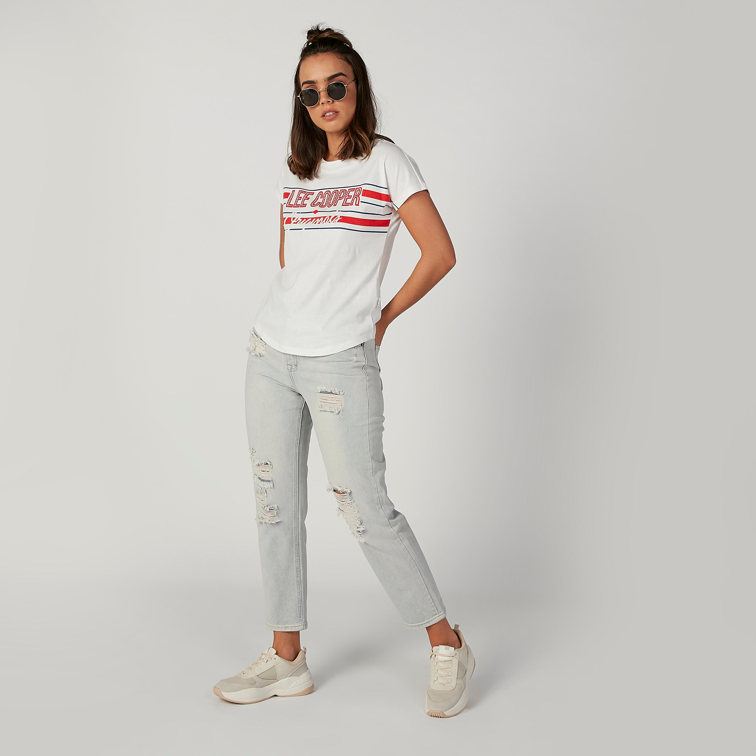 Sustainable Lee Cooper Embellished T-shirt with Short Sleeves-women-clothing-tshirts-image-3