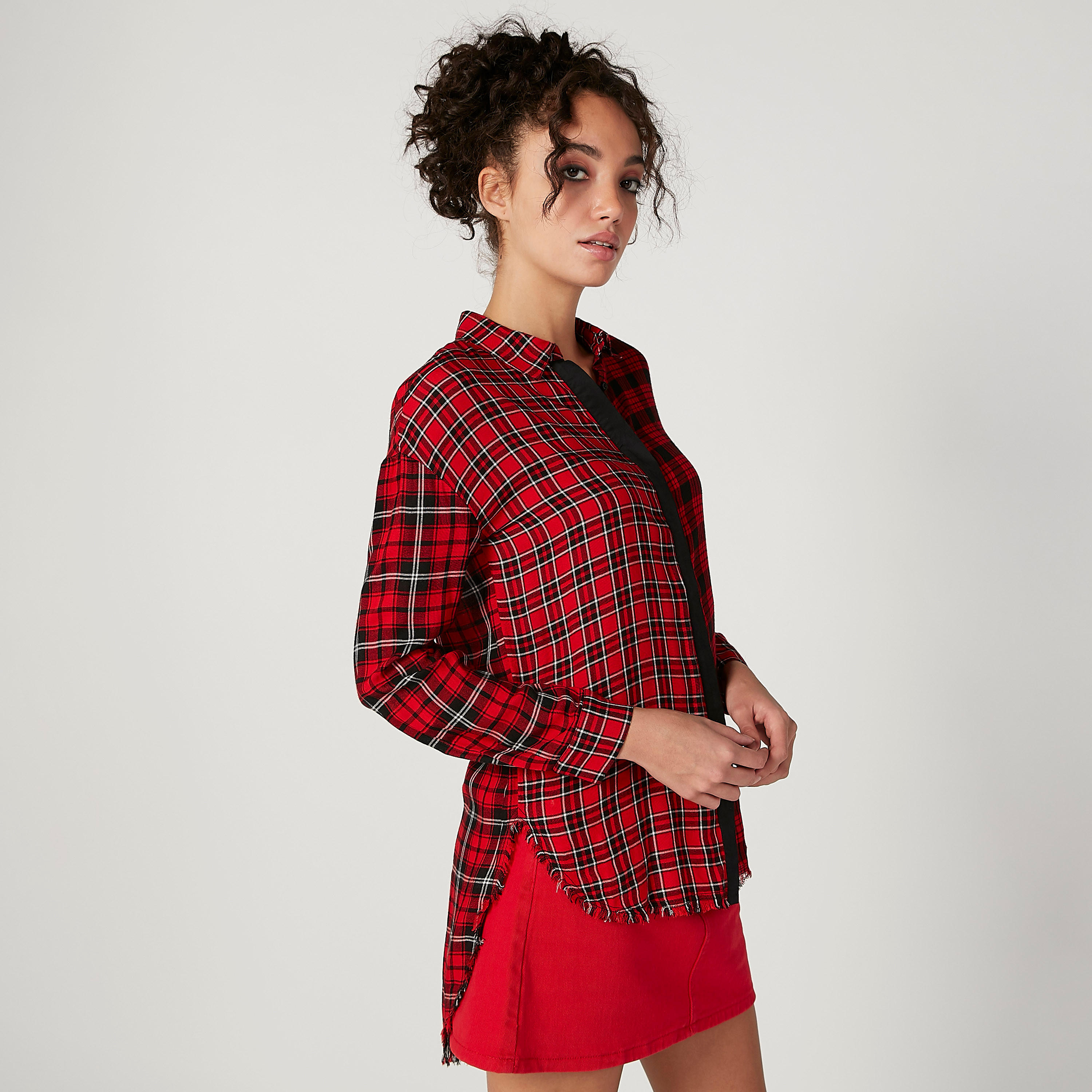 قميص مستدام كاروهات بأكمام طويلة وحواف غير مستوية-women-clothing-shirtsandblouses-shirts-image-4