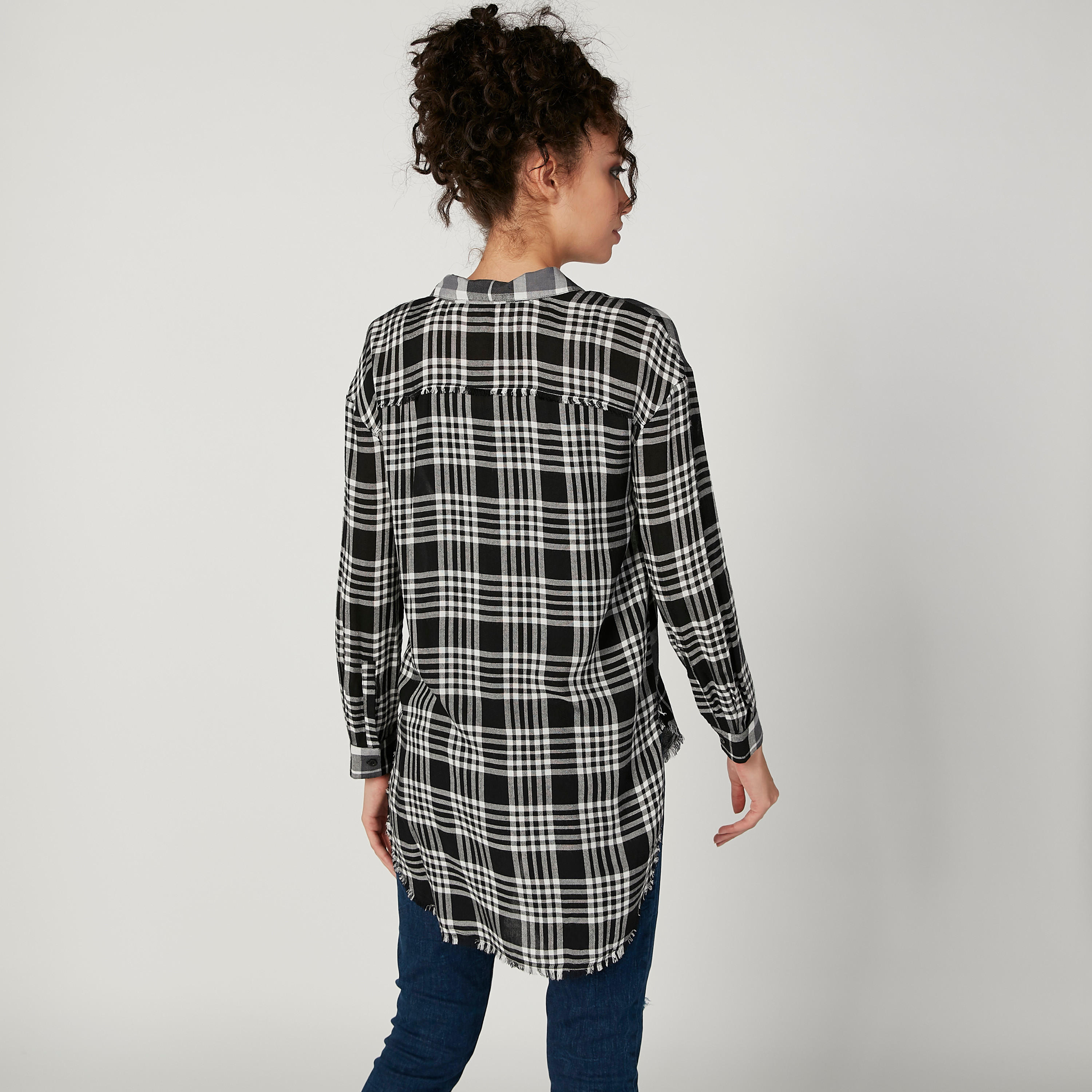 قميص مستدام كاروهات بياقة عاديّة وأكمام طويلة -women-clothing-shirtsandblouses-shirts-image-2