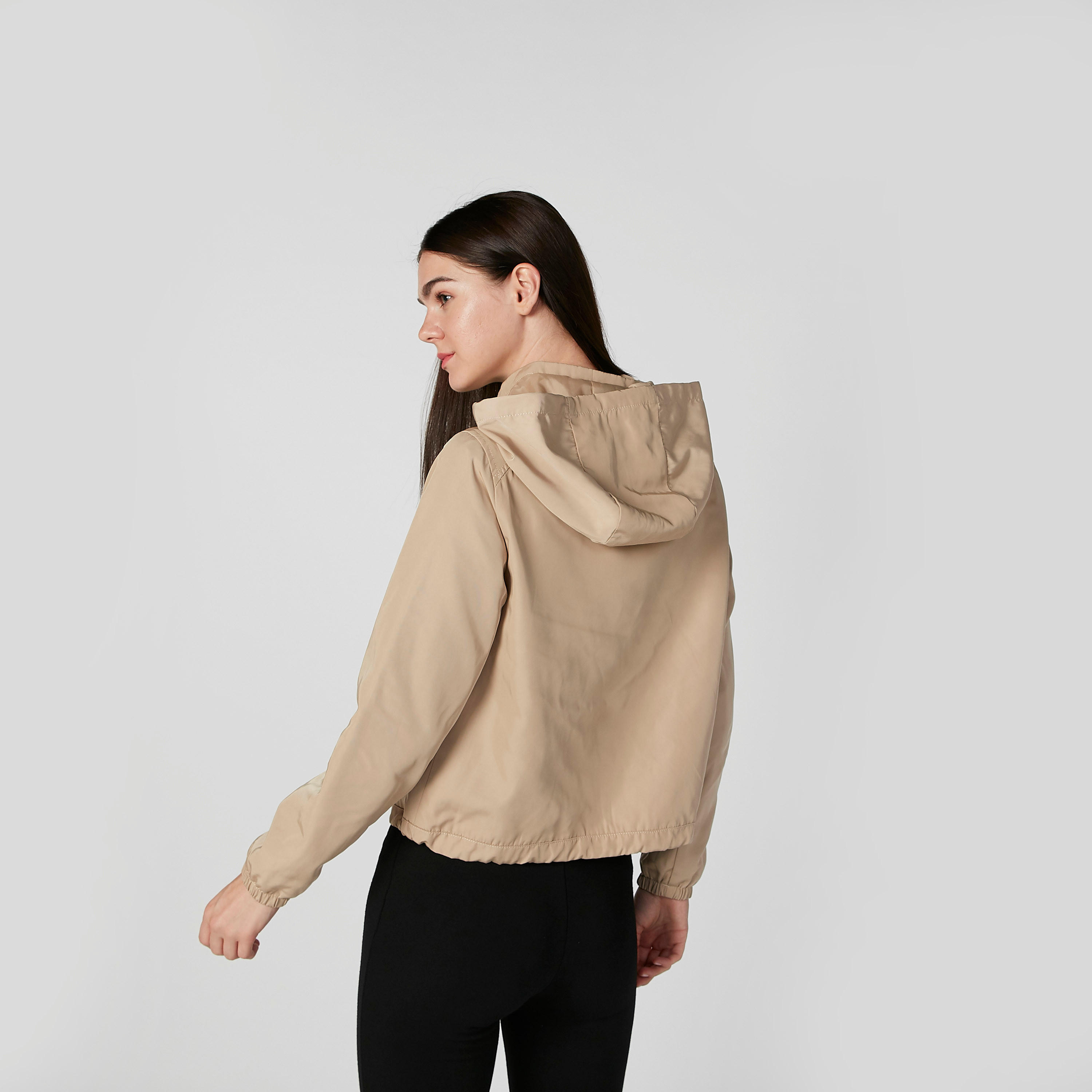 Lee Cooper Plain Jacket with Long Sleeves and Kangaroo Pockets-women-winterwear-coatsandjackets-jackets-image-4