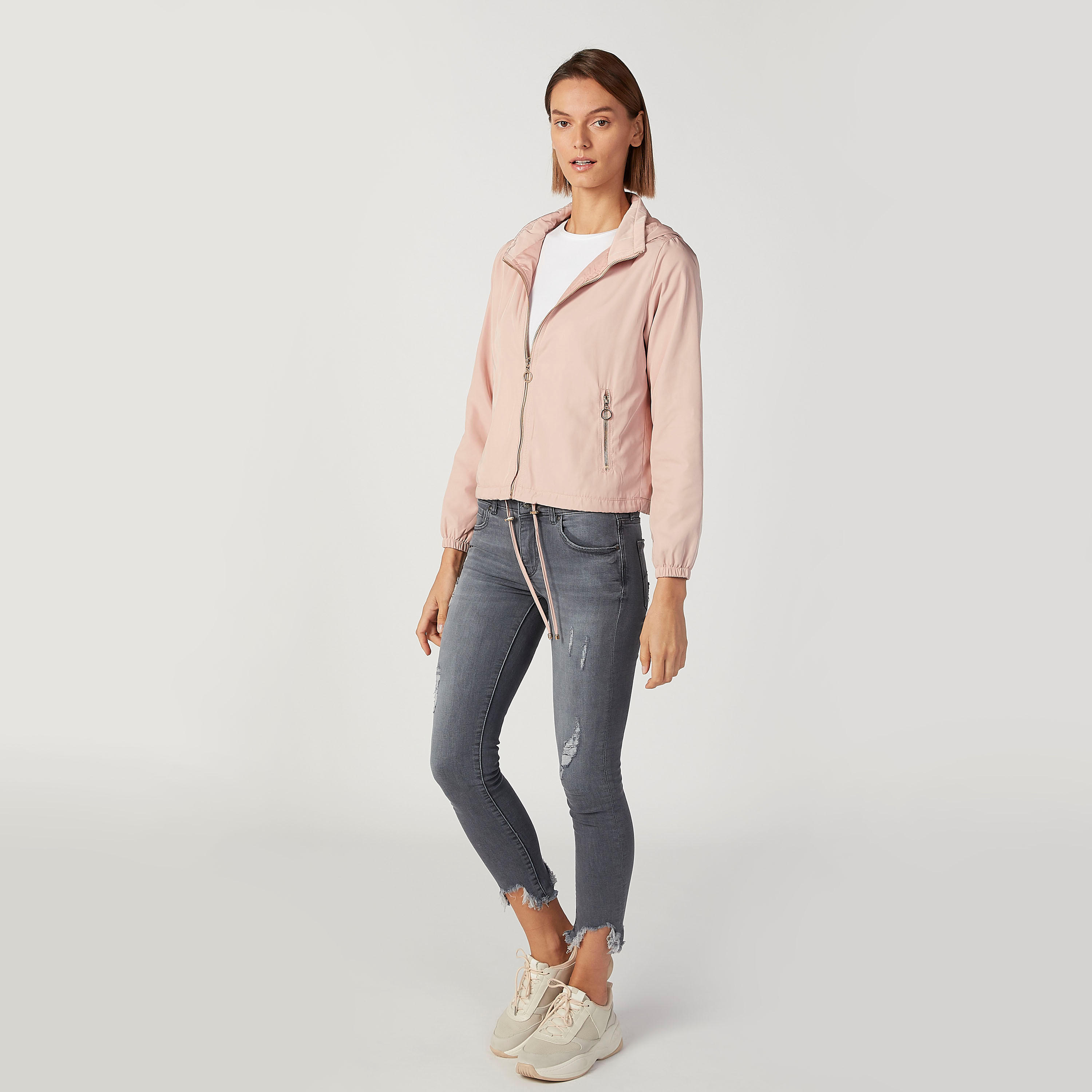 Lee Cooper Plain Jacket with Long Sleeves and Kangaroo Pockets-women-winterwear-coatsandjackets-jackets-image-6