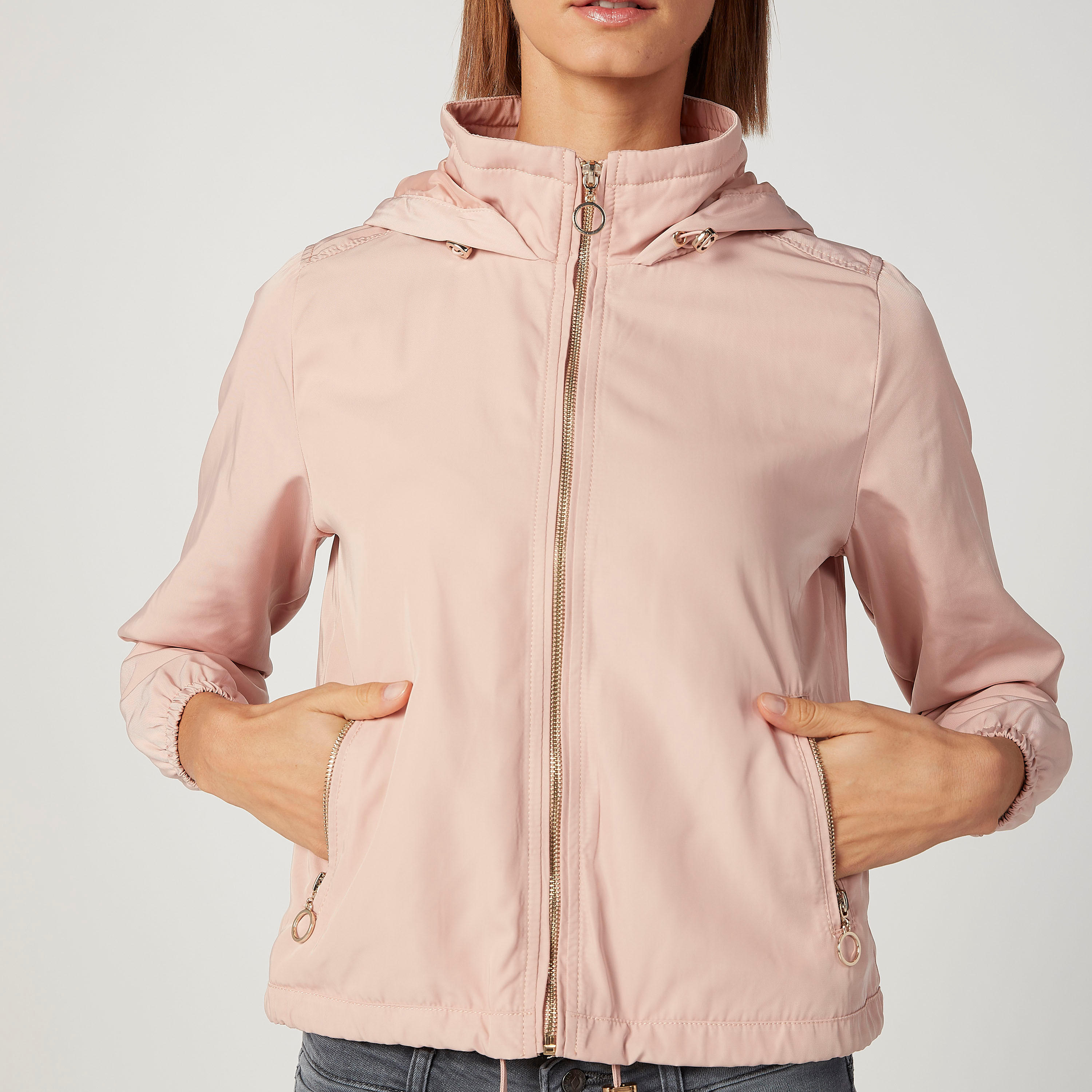 Lee Cooper Plain Jacket with Long Sleeves and Kangaroo Pockets-women-winterwear-coatsandjackets-jackets-image-7