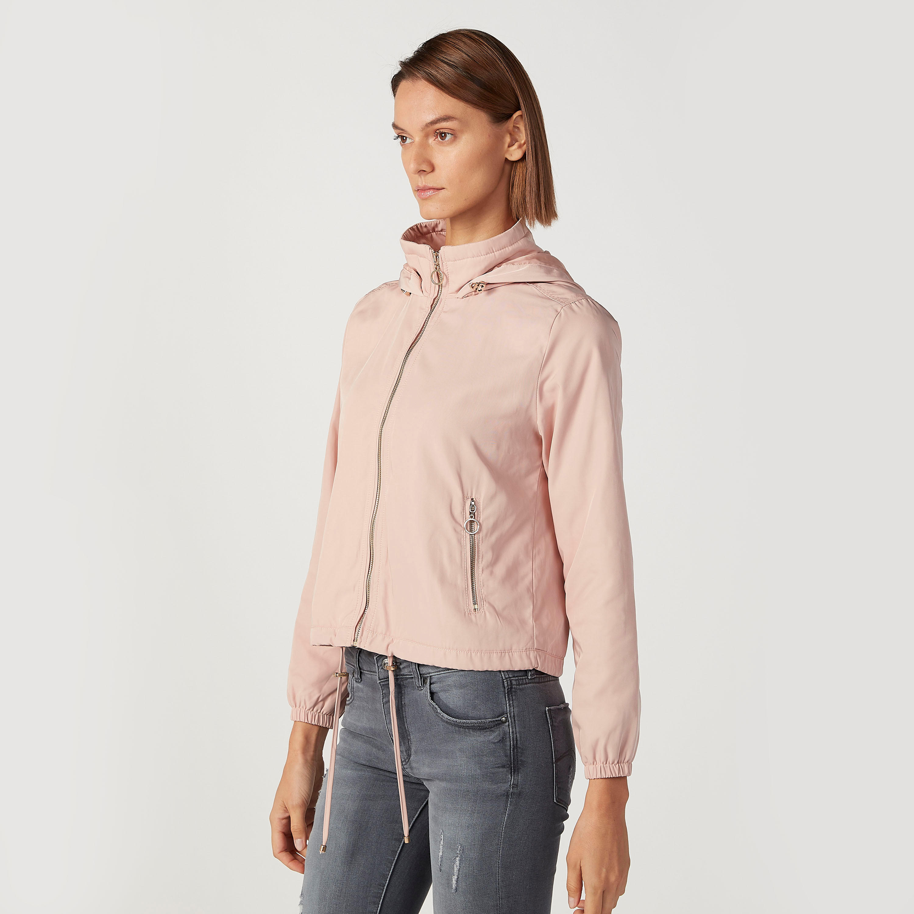 Lee Cooper Plain Jacket with Long Sleeves and Kangaroo Pockets-women-winterwear-coatsandjackets-jackets-image-9