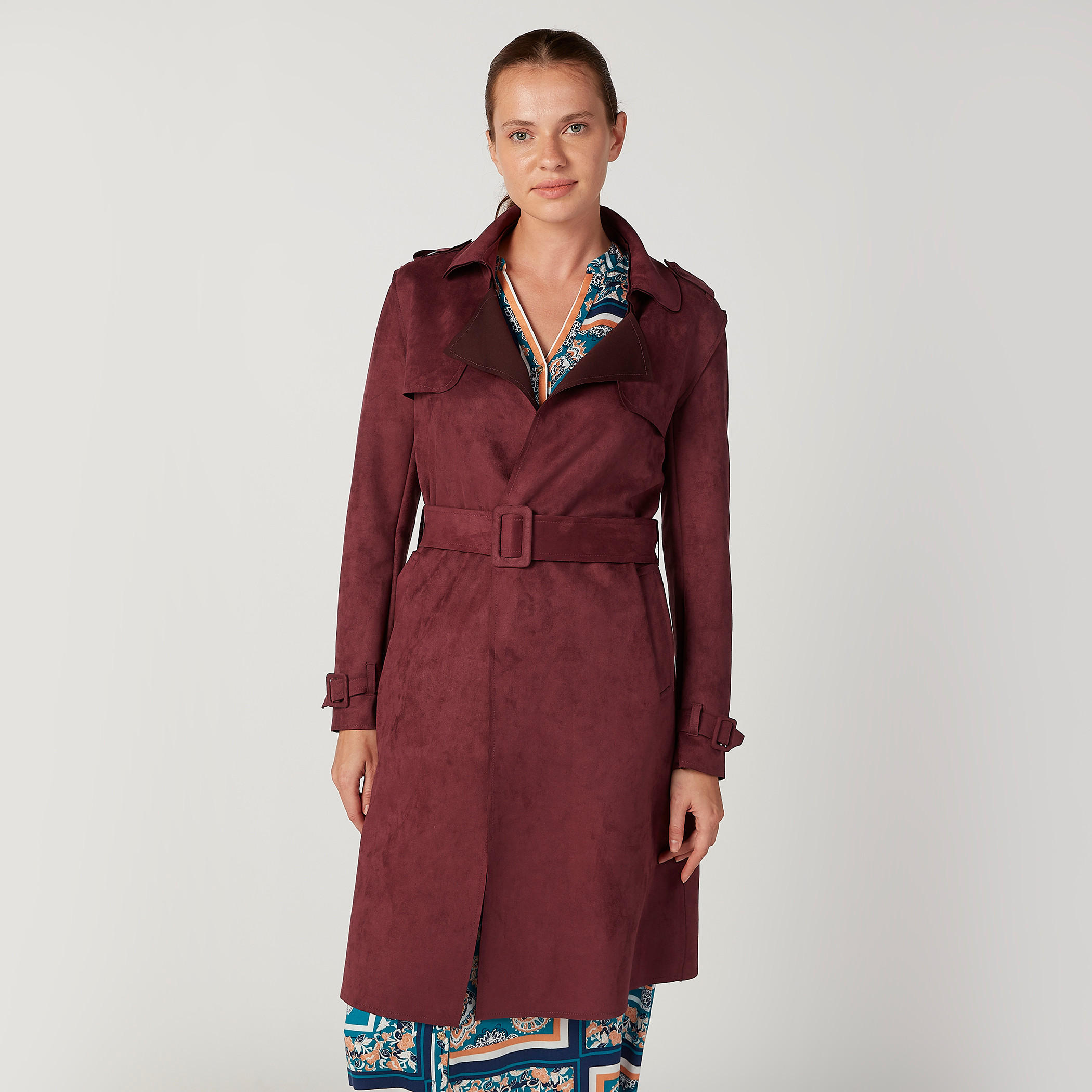 معطف طويل بارز الملمس بأكمام طويلة وجيوب من لي كوبر-women-clothing-coatsandjackets-coats-image-1
