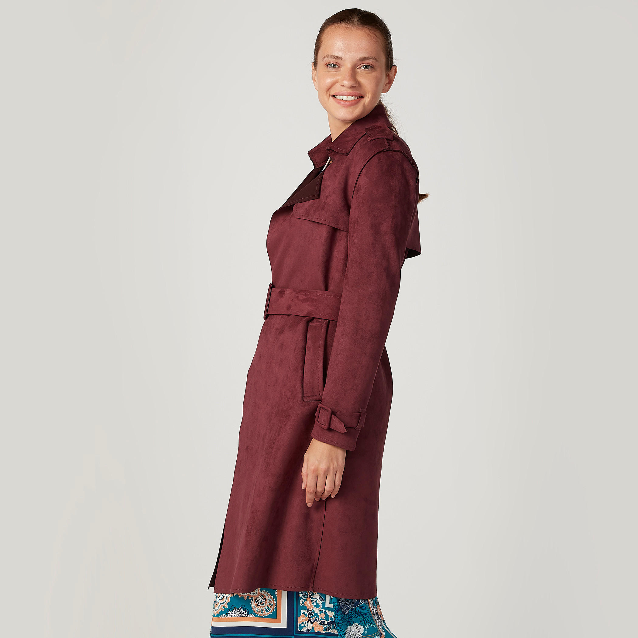 معطف طويل بارز الملمس بأكمام طويلة وجيوب من لي كوبر-women-clothing-coatsandjackets-coats-image-5