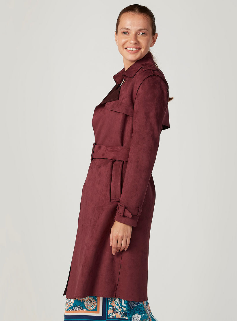 معطف طويل بارز الملمس بأكمام طويلة وجيوب من لي كوبر-women-clothing-coatsandjackets-coats-image-5