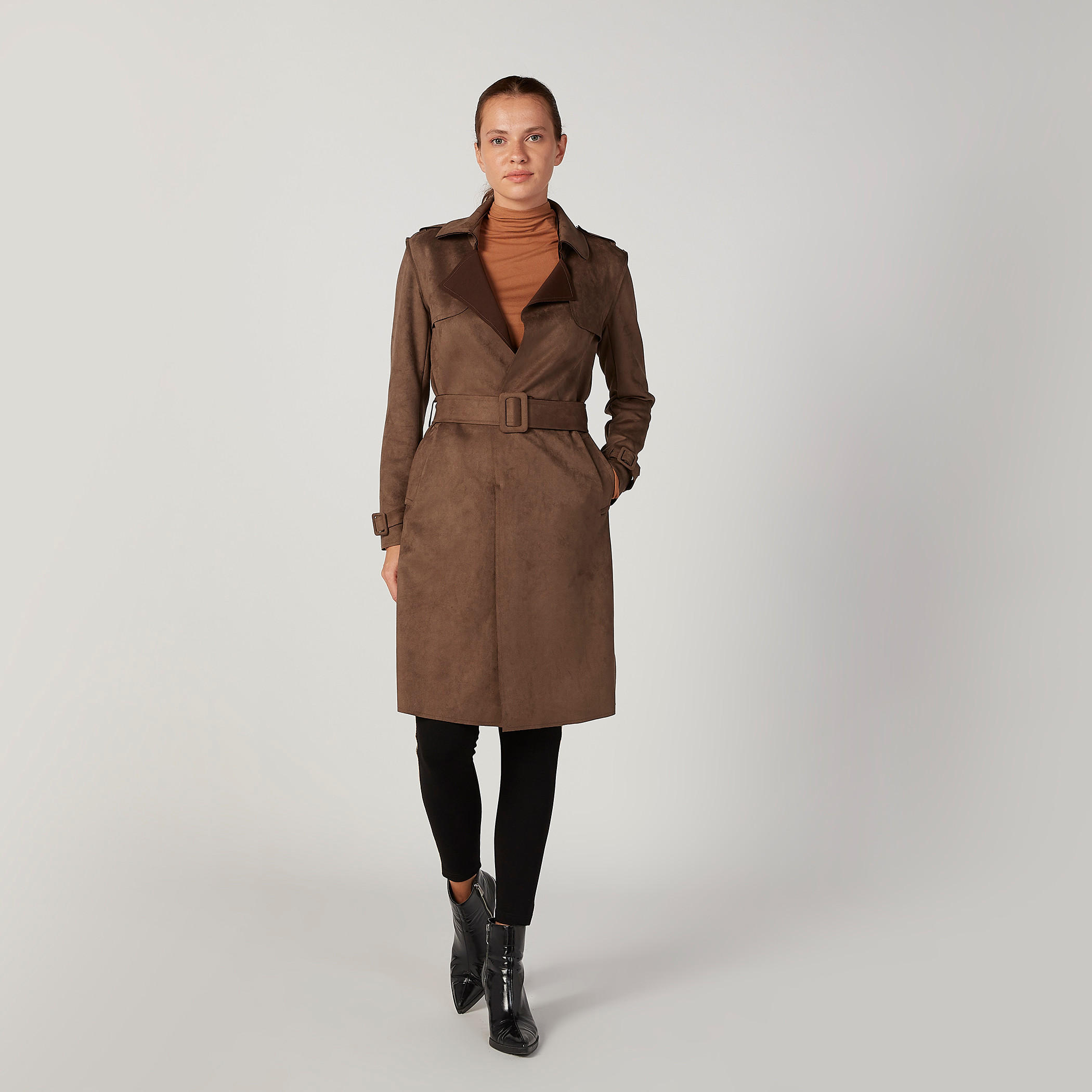 Lee Cooper Textured Trench Coat with Long Sleeves and Pocket Detail-women-clothing-coatsandjackets-coats-image-2