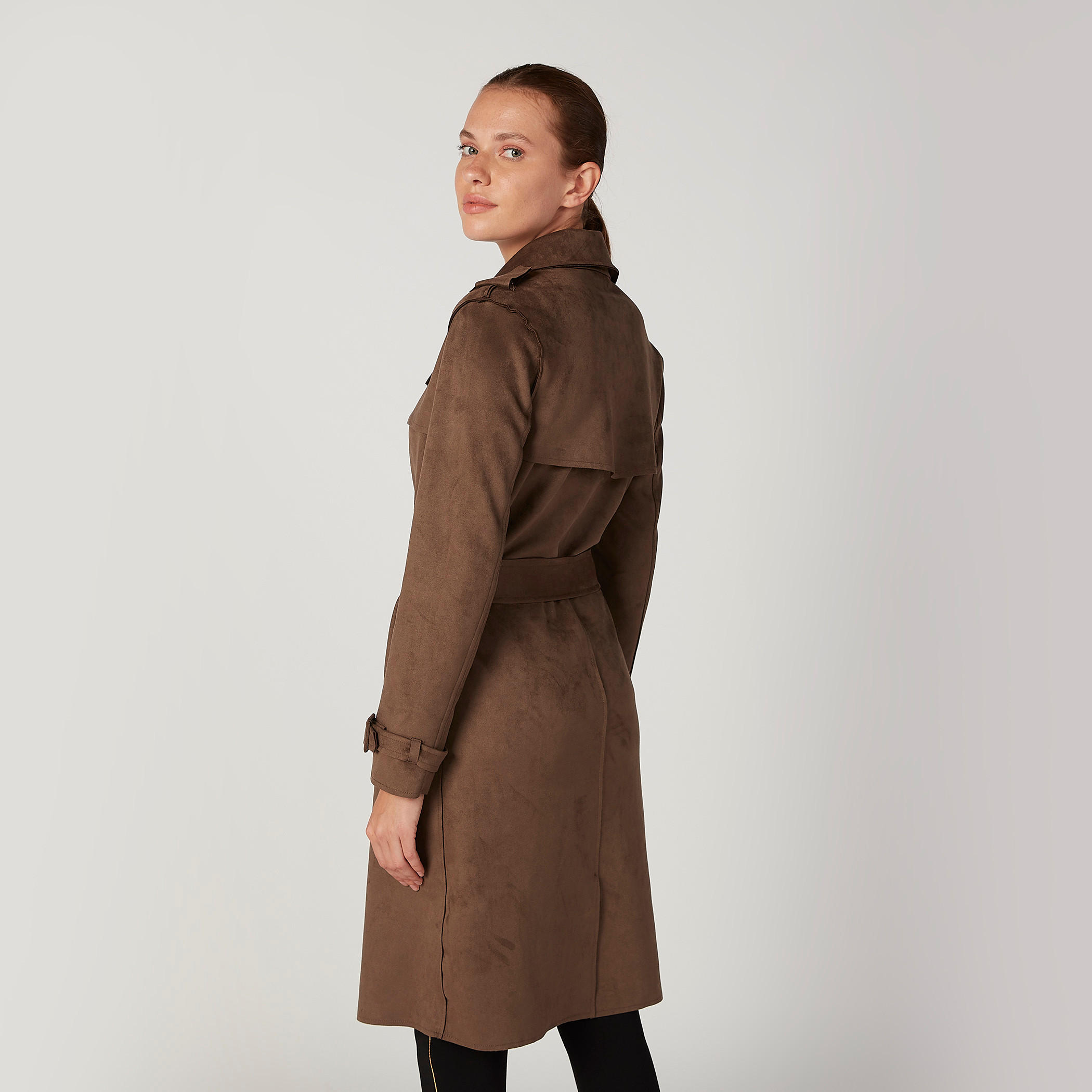 Lee Cooper Textured Trench Coat with Long Sleeves and Pocket Detail-women-clothing-coatsandjackets-coats-image-4