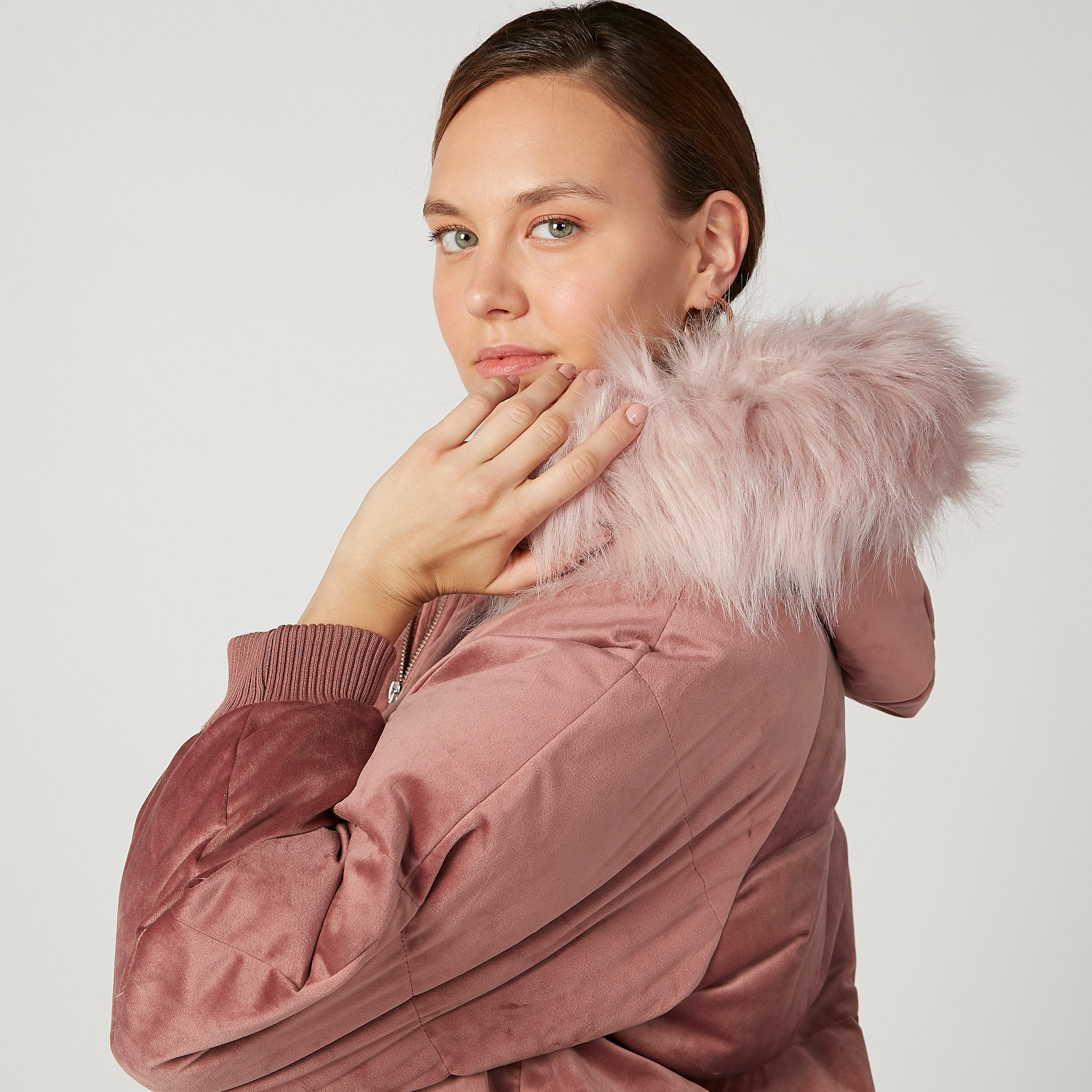 جاكيت مستدام باركا بارز الملمس بأكمام طويلة وقبعة من لي كوبر-women-winterwear-coatsandjackets-jackets-image-3