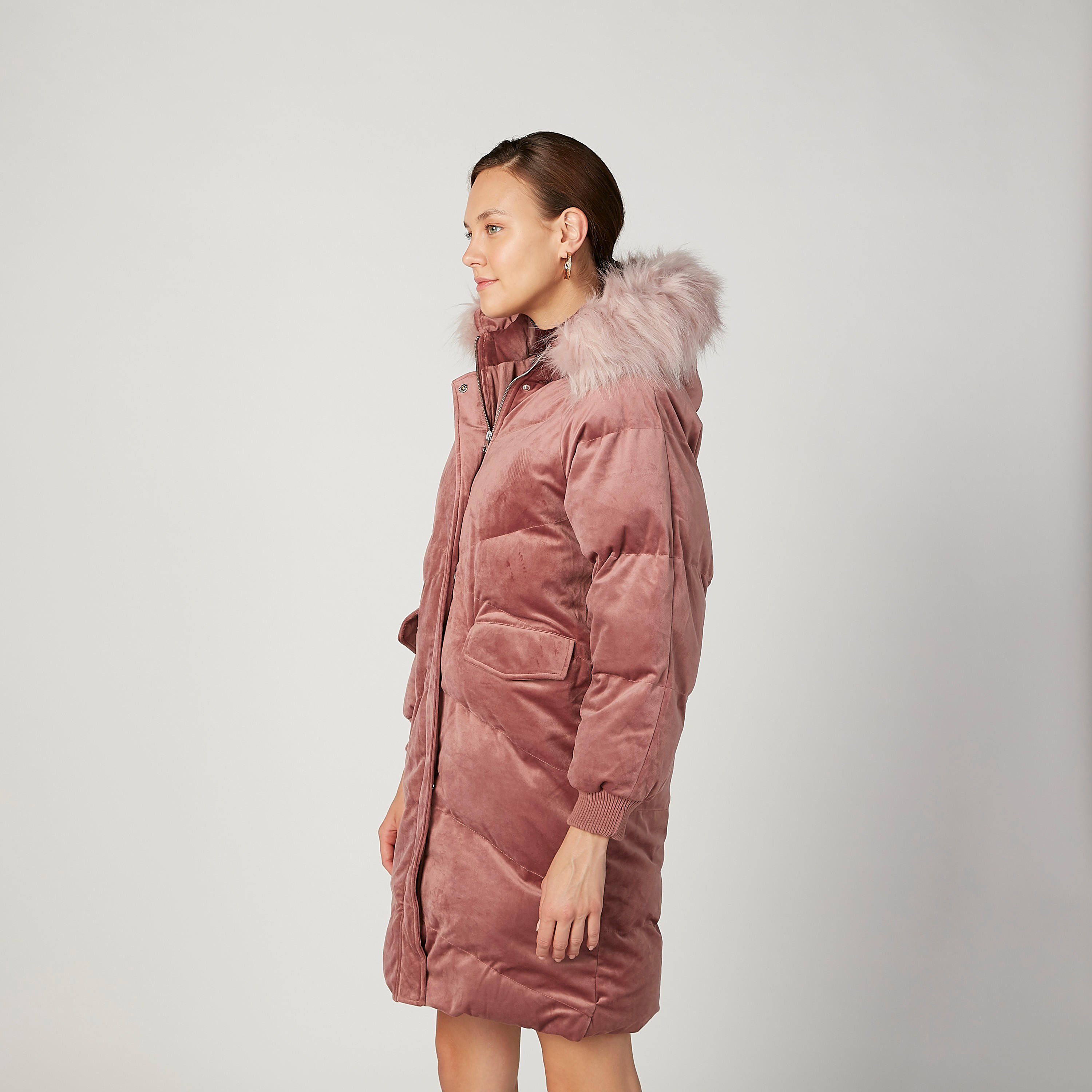 جاكيت مستدام باركا بارز الملمس بأكمام طويلة وقبعة من لي كوبر-women-winterwear-coatsandjackets-jackets-image-5