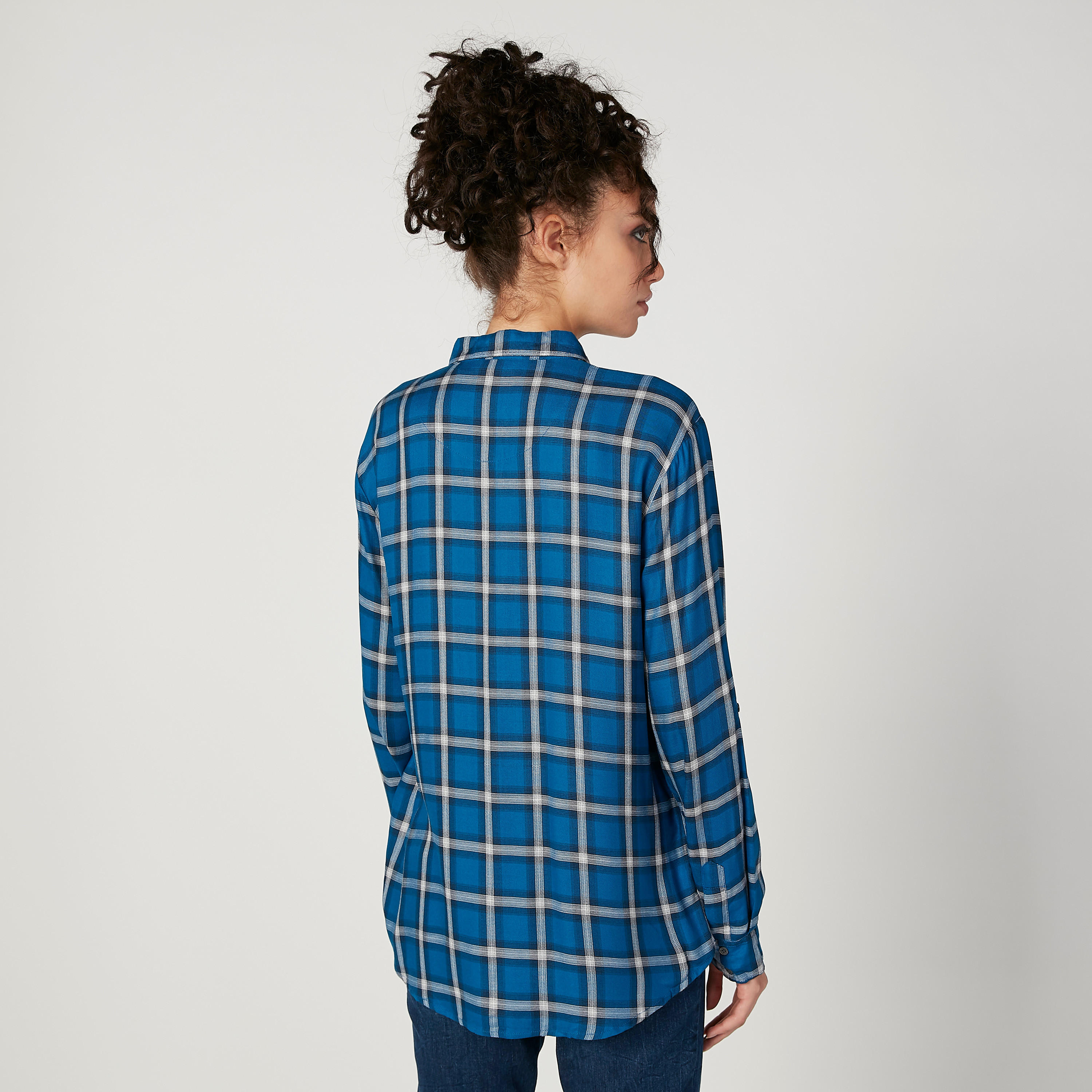 قميص كاروهات بياقة عاديّة وأكمام طويلة من لي كوبر-women-clothing-shirtsandblouses-shirts-image-3