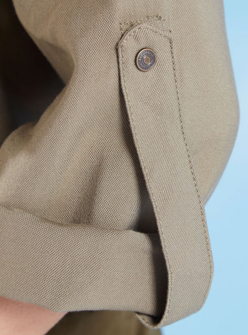 Sustainable Lee Cooper Solid Bomber Jacket with Long Sleeves-women-winterwear-coatsandjackets-jackets-image-7