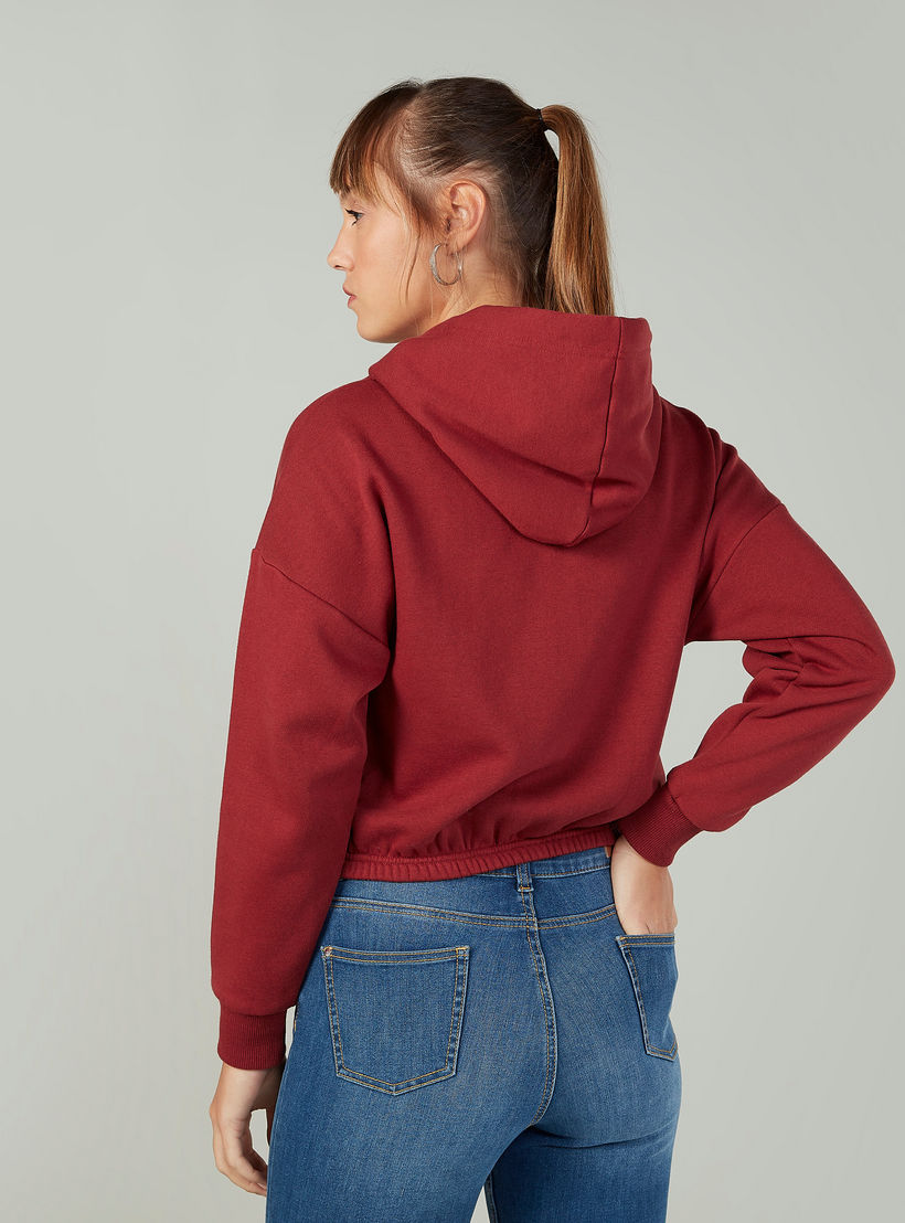 سويت شيرت سادة بقبعة وأكمام طويلة من لي كوبر-women-winterwear-hoodiesandsweatshirts-sweatshirts-image-1