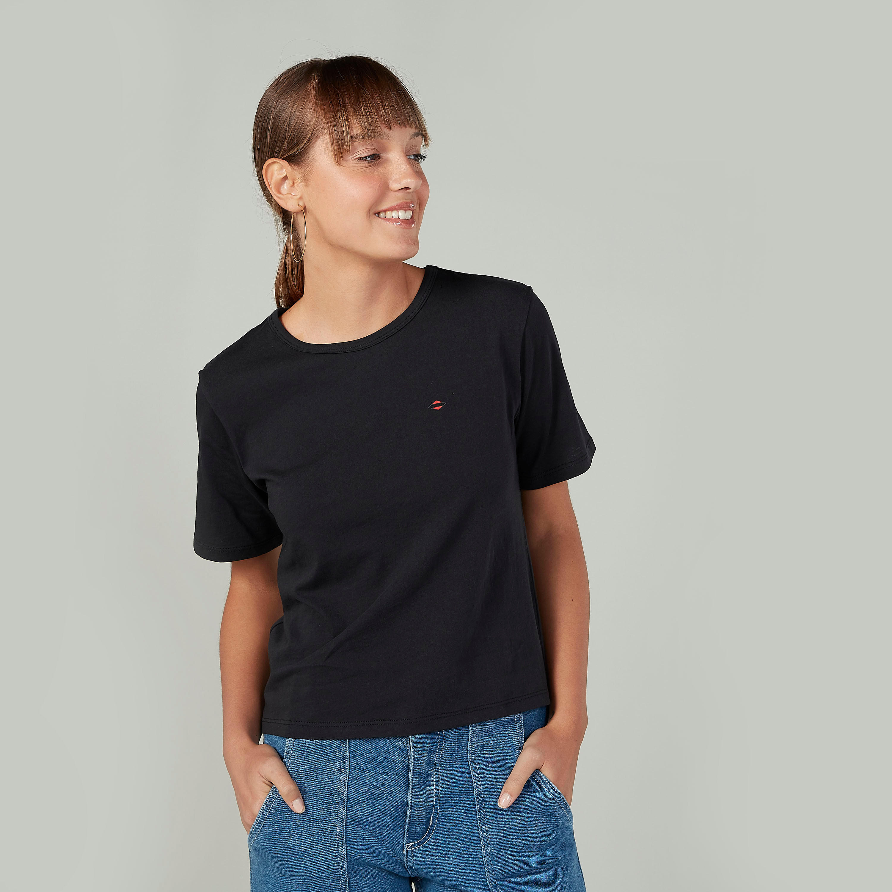 Sustainable Lee Cooper Plain T-shirt with Short Sleeves-women-clothing-tshirts-image-1