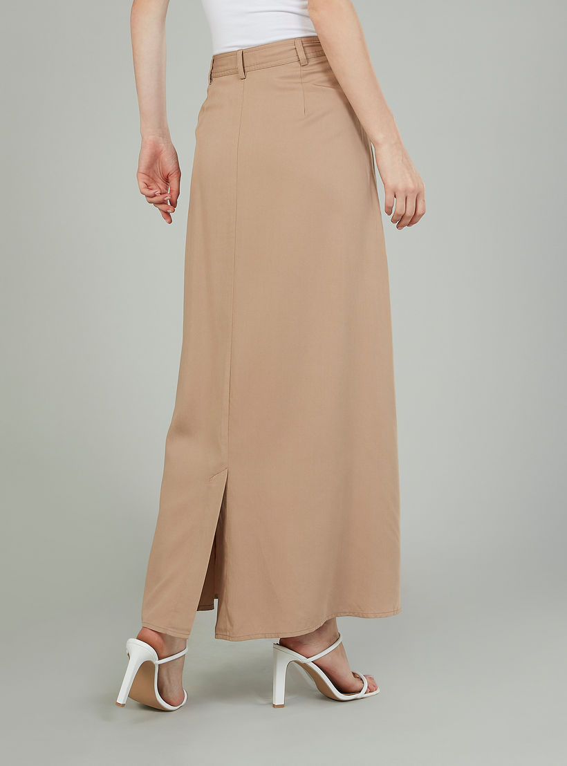 تنورة سادة طويلة إيه لاين بجيوب وحزام-women-clothing-bottoms-skirts-image-4