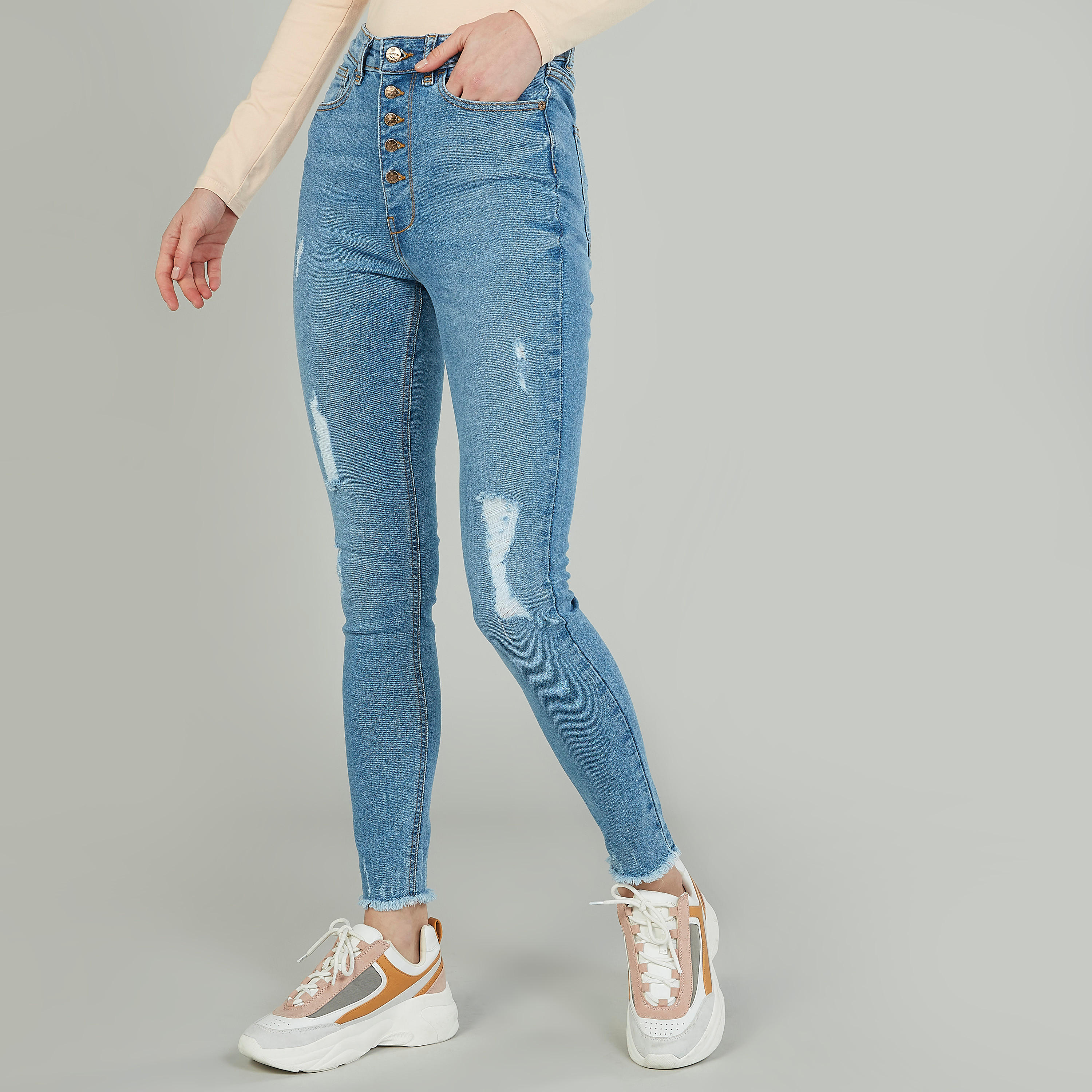بنطلون جينز سكيني ممزّق من لي كوبر-women-clothing-bottoms-jeans-image-5