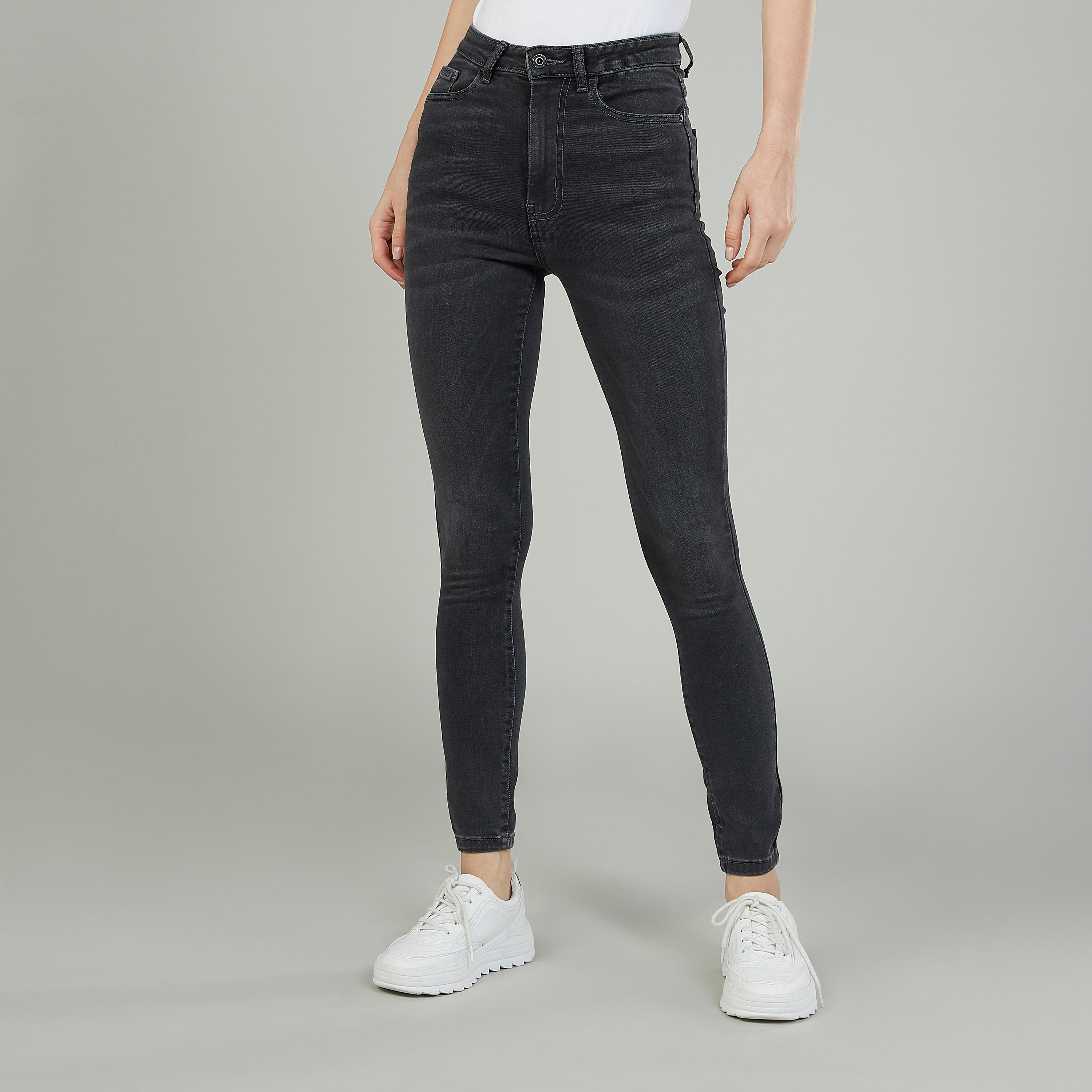 Lee Cooper Skinny Fit Textured Mid-Rise Jeans with Pocket Detail-women-clothing-bottoms-jeans-image-1