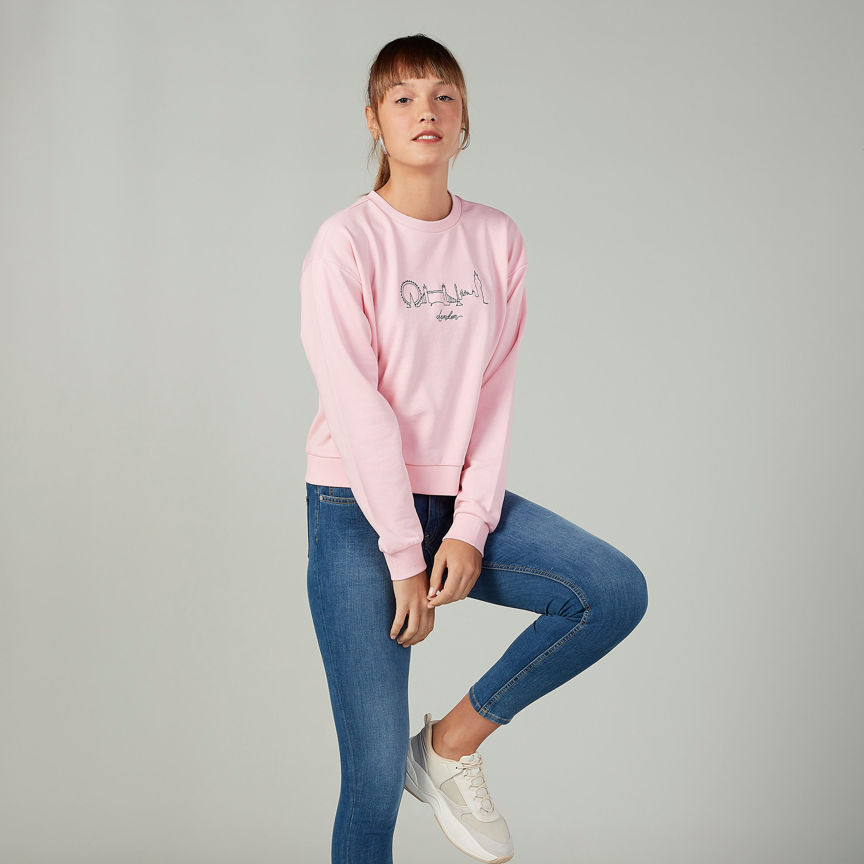 Sustainable Lee Cooper Printed Sweatshirt with Long Sleeves-women-winterwear-hoodiesandsweatshirts-sweatshirts-image-5