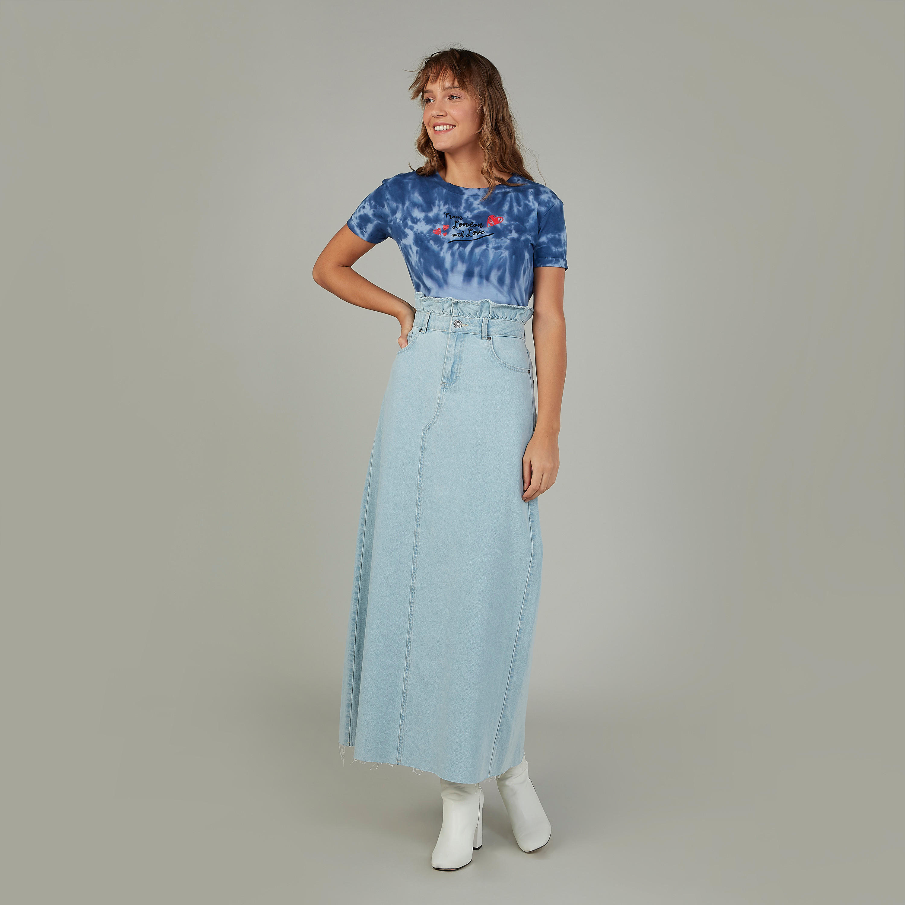 تيشيرت مستدام سليم فيت بياقة ضيّقة وطبعات باتمان -women-clothing-tshirts-image-2