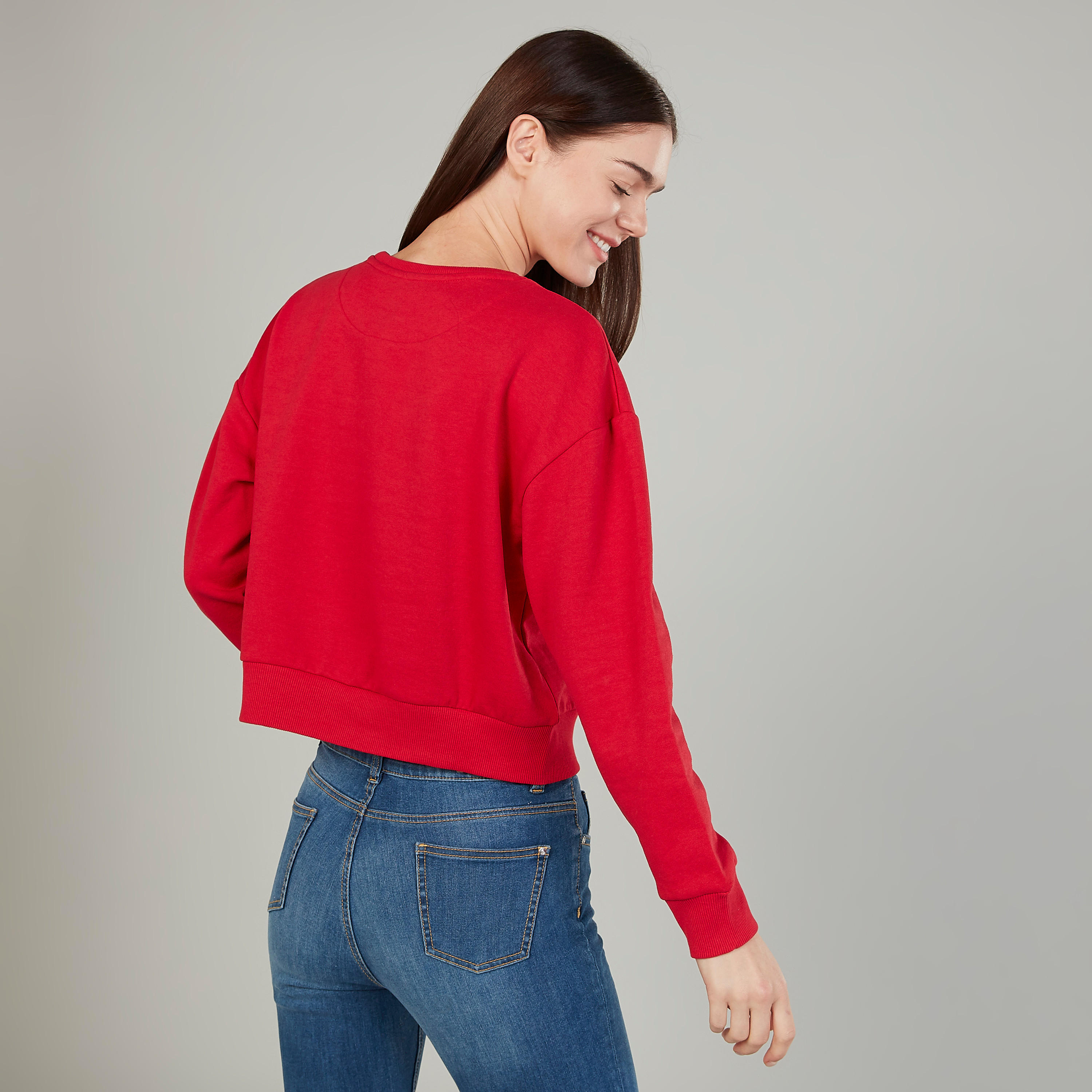Lee Cooper Printed Sweatshirt with Crew Neck and Long Sleeves-women-winterwear-hoodiesandsweatshirts-sweatshirts-image-4