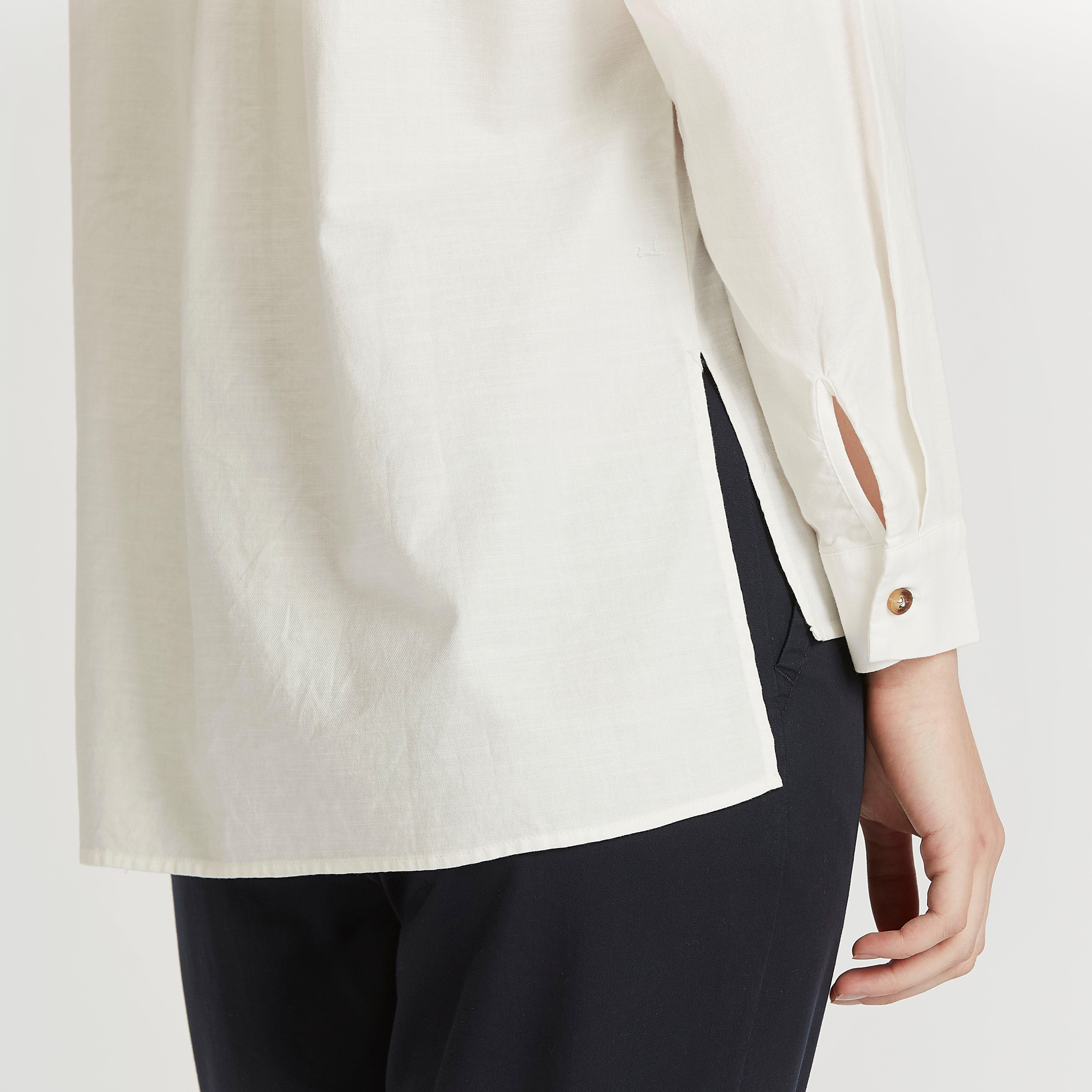 Solid Asymmetric Hem Shirt with Long Sleeves and Chest Pocket-women-clothing-shirtsandblouses-shirts-image-6