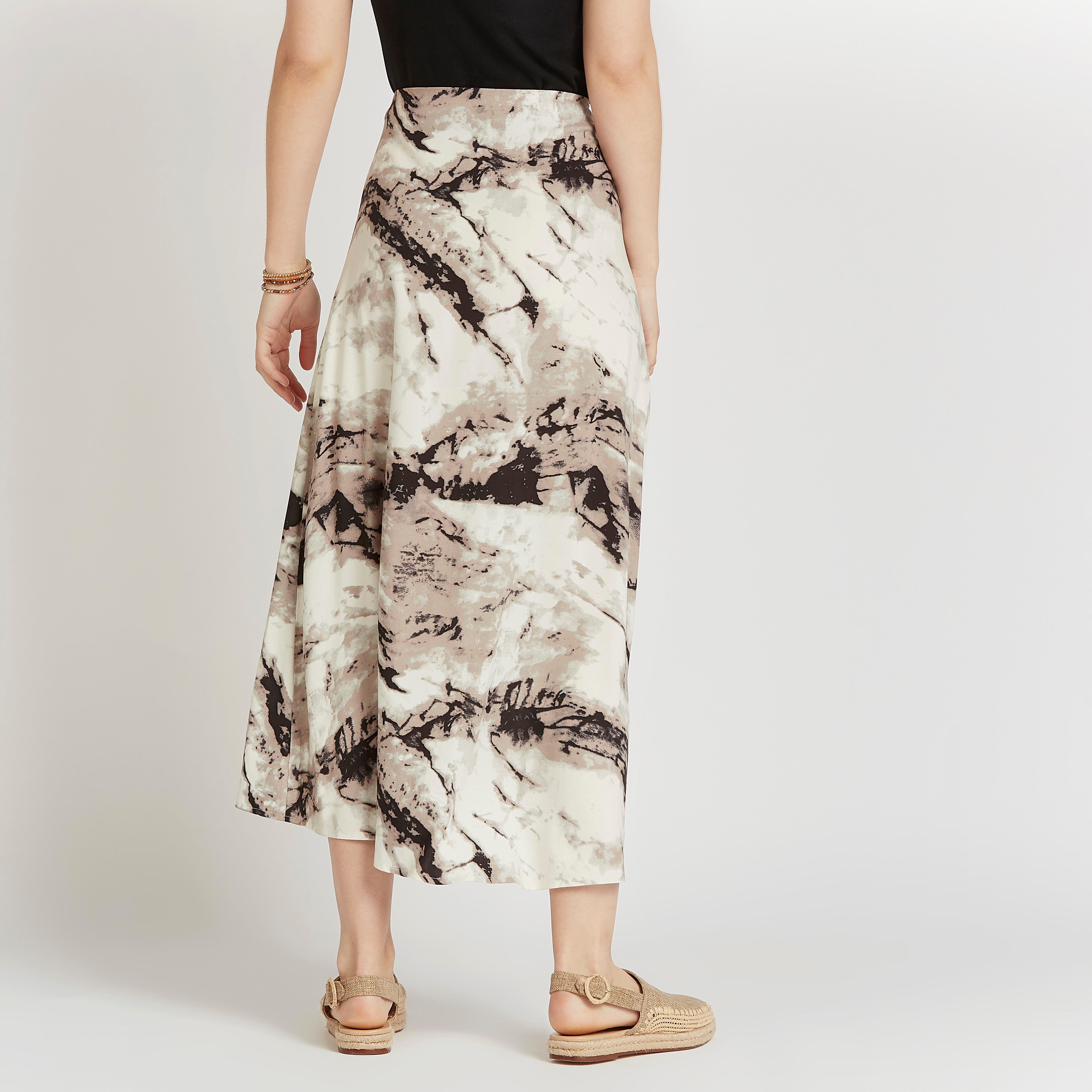 Lee Cooper Printed Midi Shift Skirt with Button Detail-women-clothing-bottoms-skirts-image-4