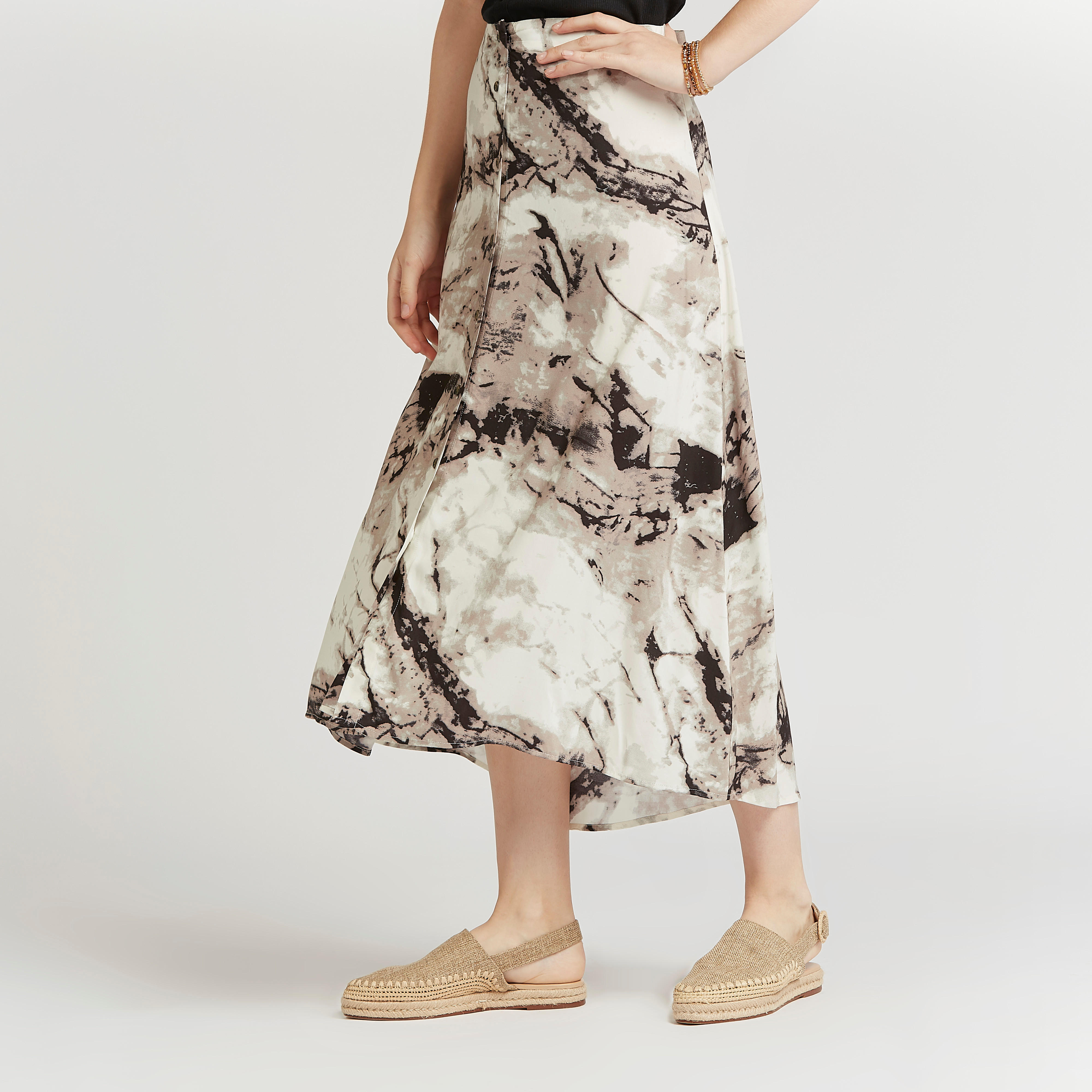 Lee Cooper Printed Midi Shift Skirt with Button Detail-women-clothing-bottoms-skirts-image-5