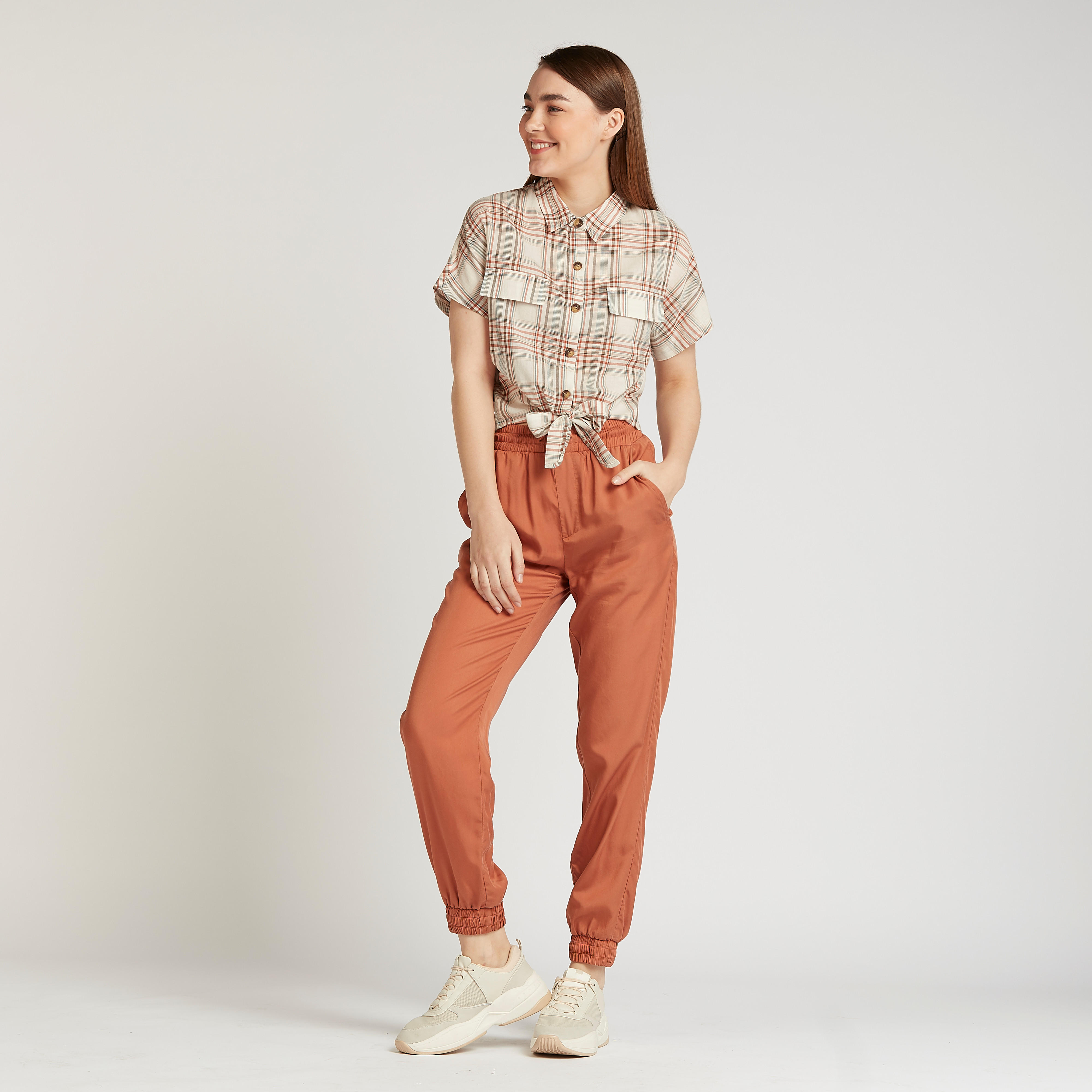 Sustainable Lee Cooper Checked Shirt with Short Sleeves-women-clothing-shirtsandblouses-shirts-image-2