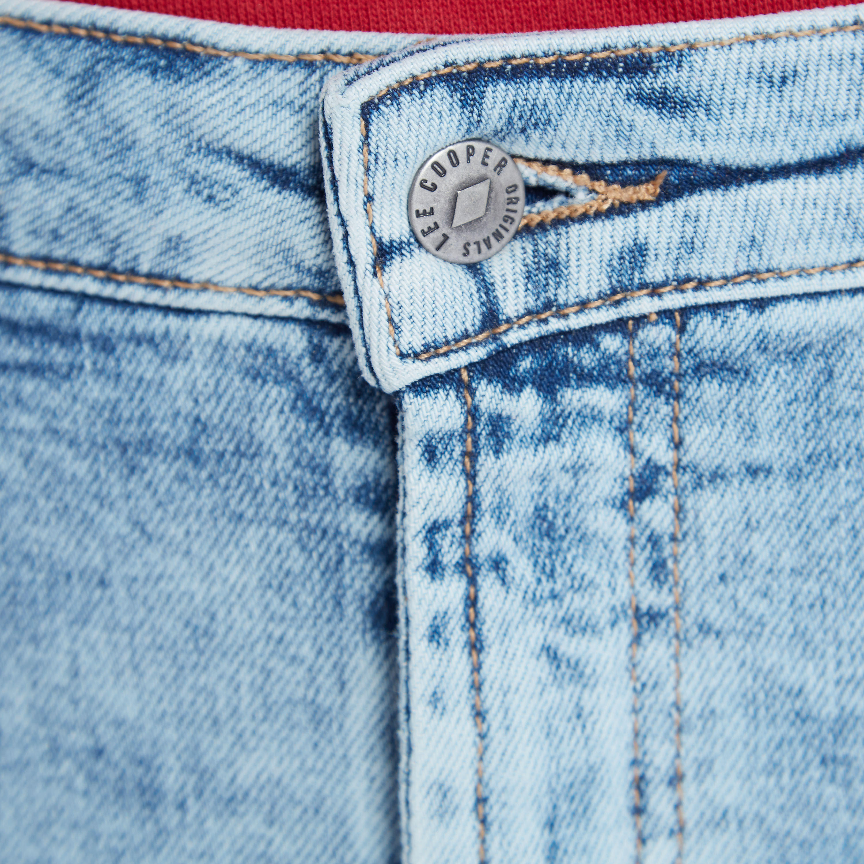 بنطلون جينز دنيم مضلع سكيني فيت بزر إغلاق من لي كوبر-women-clothing-bottoms-jeans-image-4