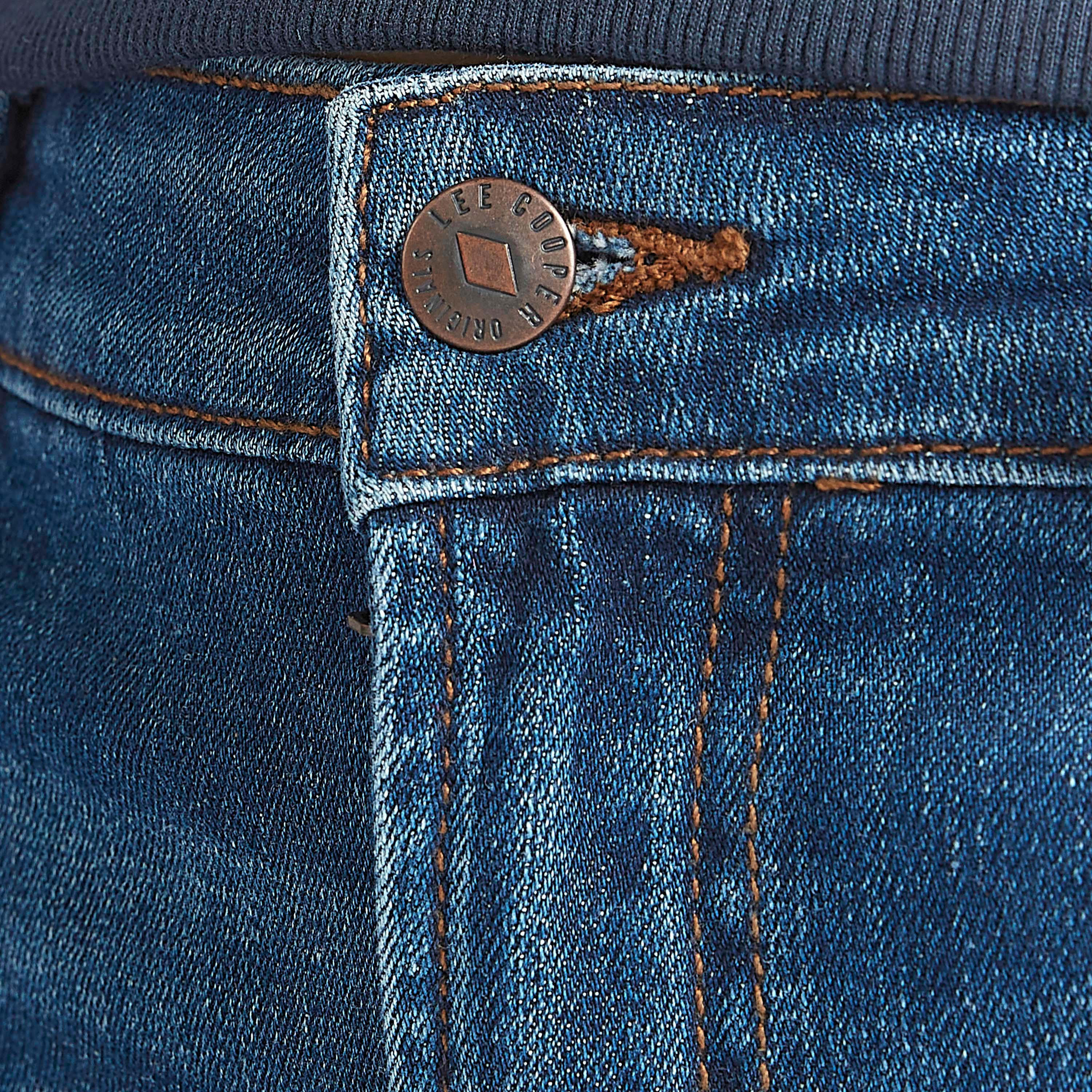 بنطلون جينز دنيم مضلع سكيني فيت بزر إغلاق من لي كوبر-women-clothing-bottoms-jeans-image-3