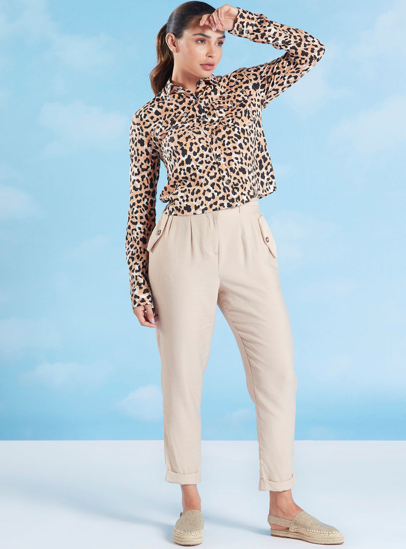 قميص بأكمام طويلة وجيوب بطيّة وطبعات حيوانات من لي كوبر-women-clothing-shirtsandblouses-shirts-image-2