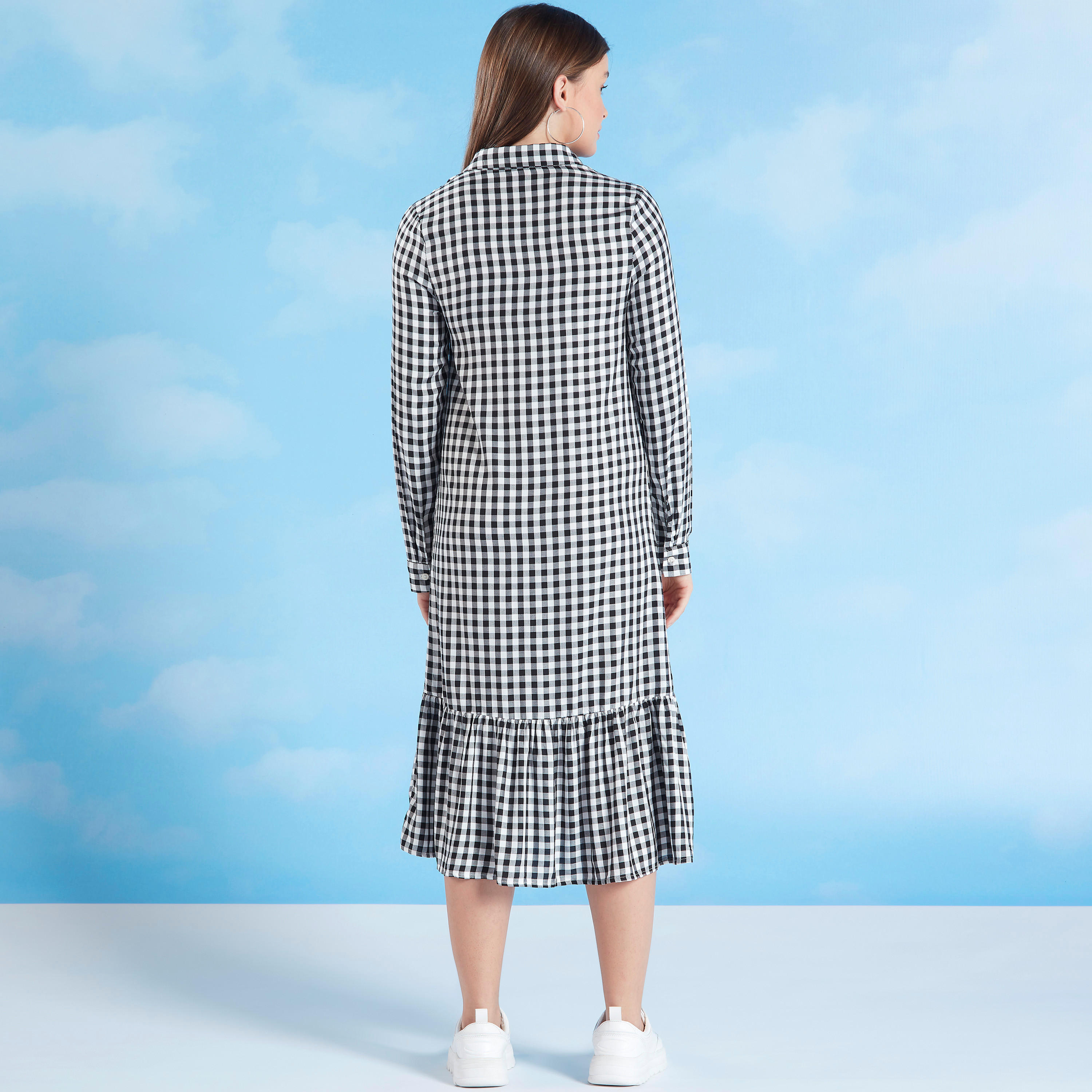 فستان قميص ميدي كاوهات بأكمام طويلة وجيب على الصدر من لي كوبر-women-clothing-dresses-image-5