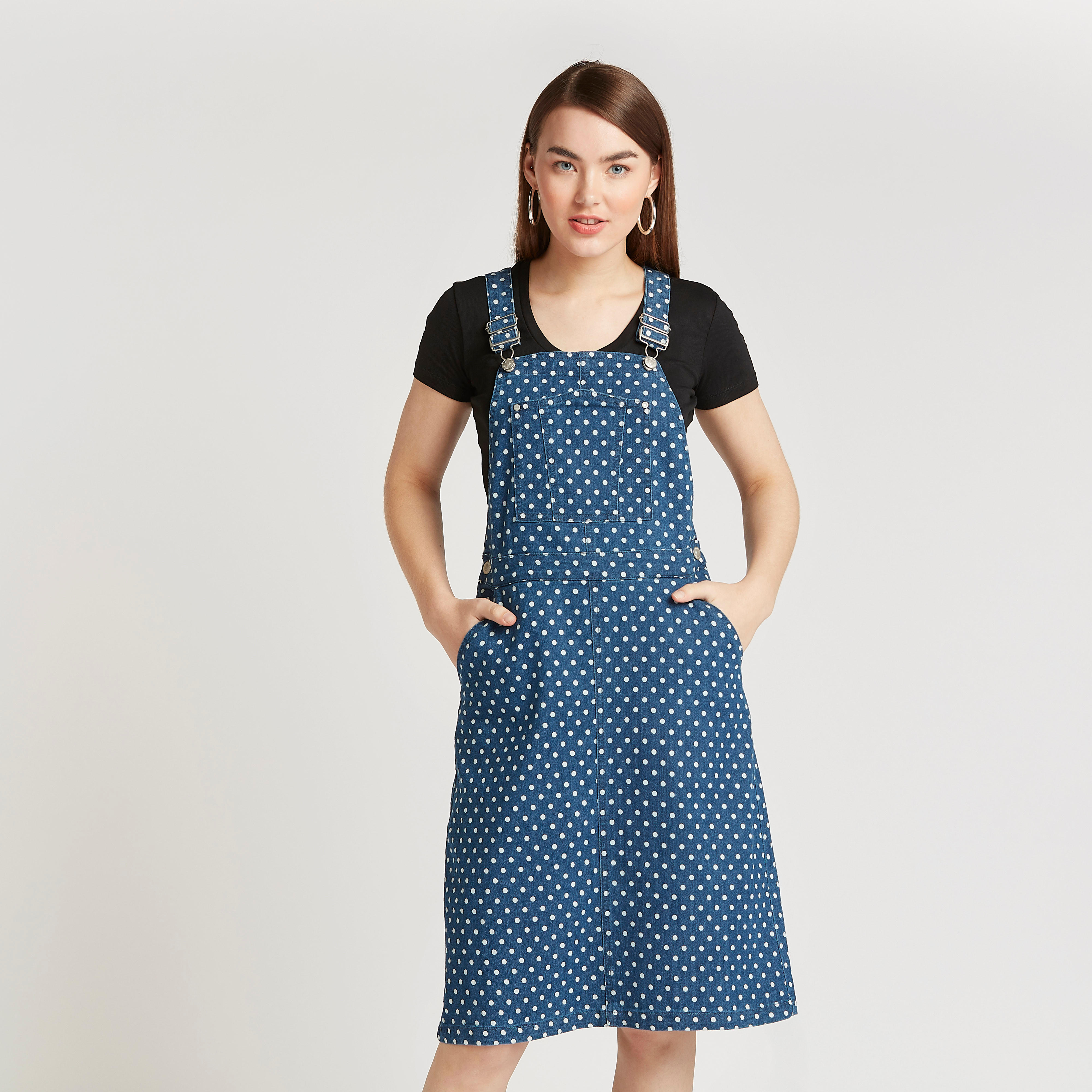 مريلة بطبعات منقّطة من لي كوبر-women-clothing-dresses-image-1