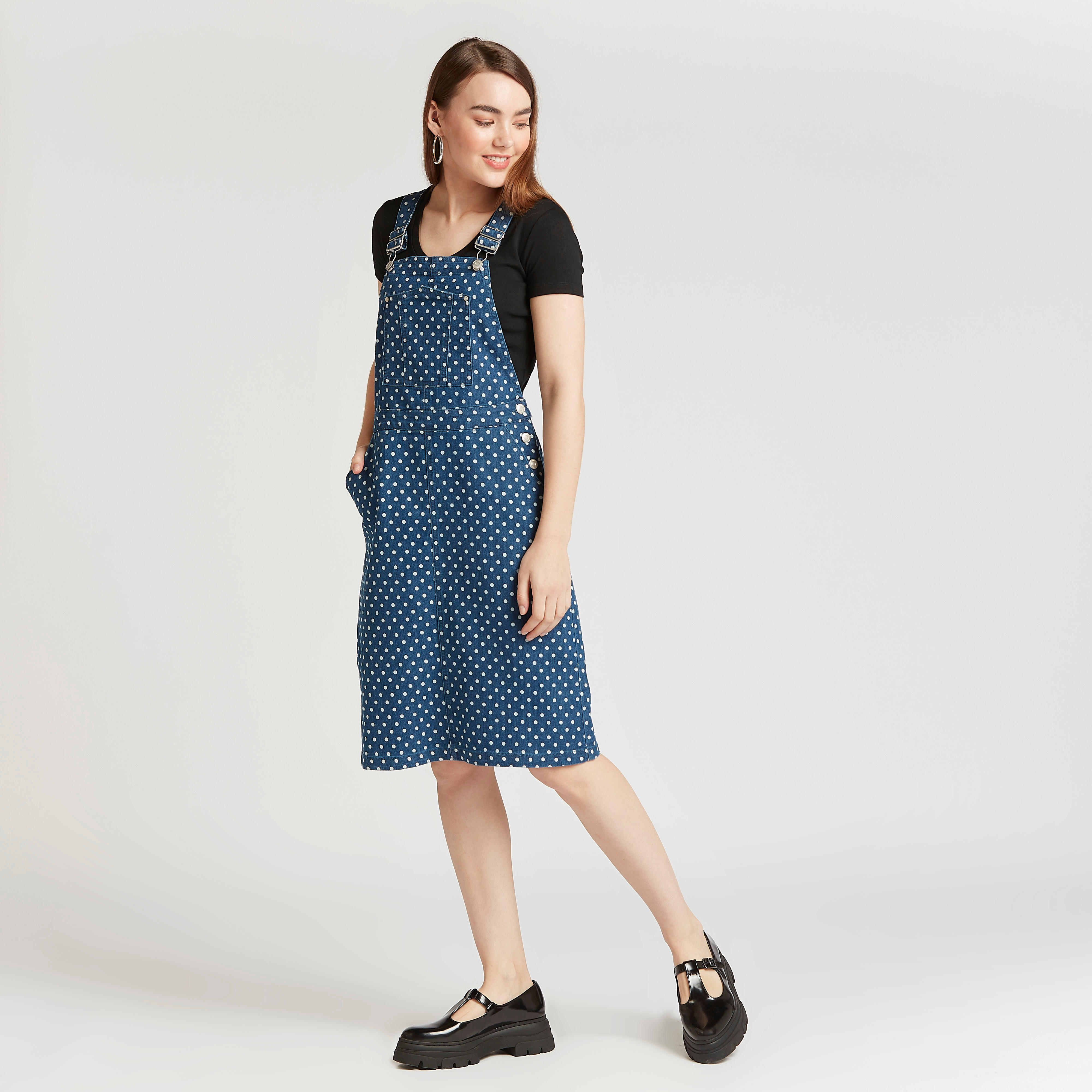 مريلة بطبعات منقّطة من لي كوبر-women-clothing-dresses-image-2