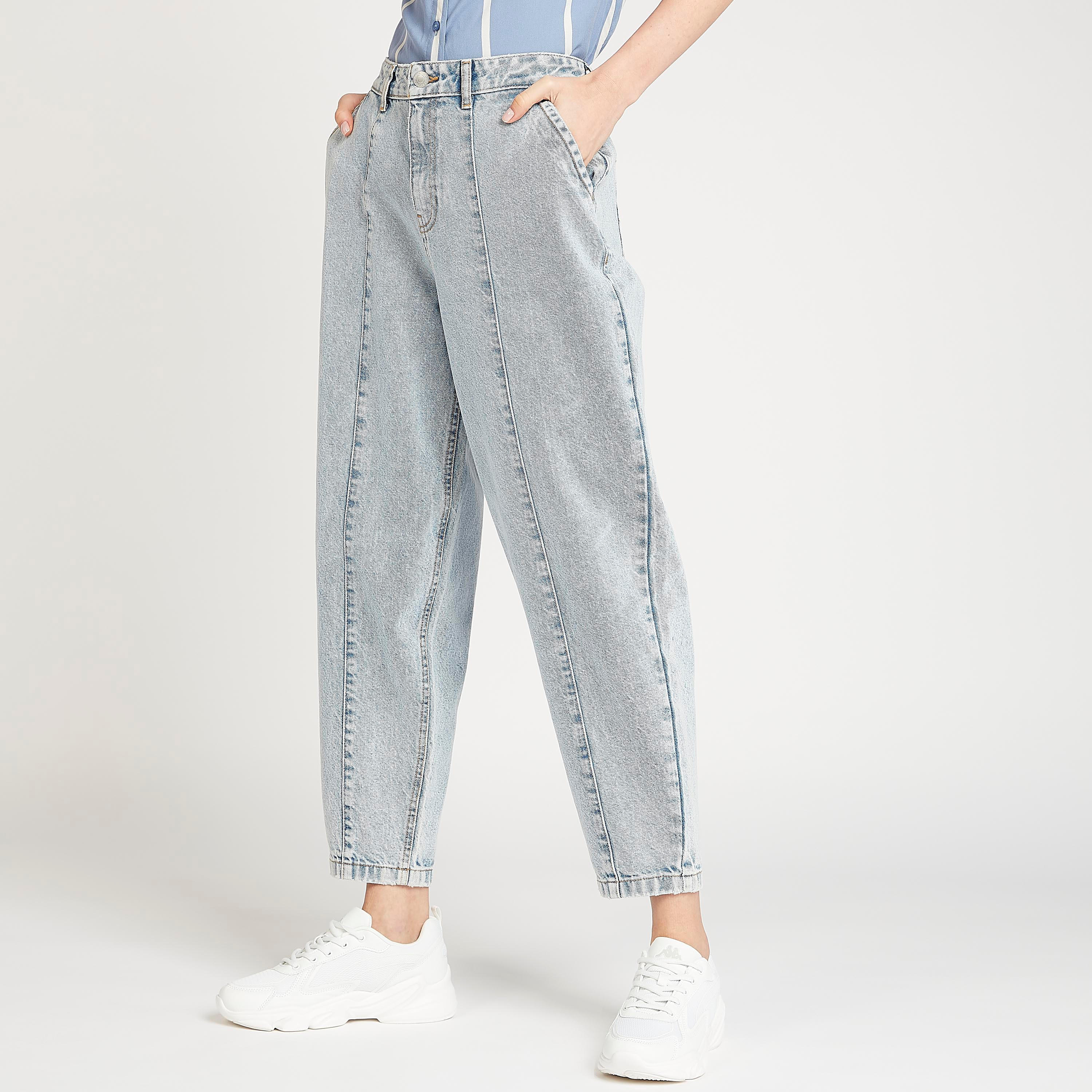 Lee Cooper Solid High-Rise Jeans with Button Closure-women-clothing-bottoms-jeans-image-1