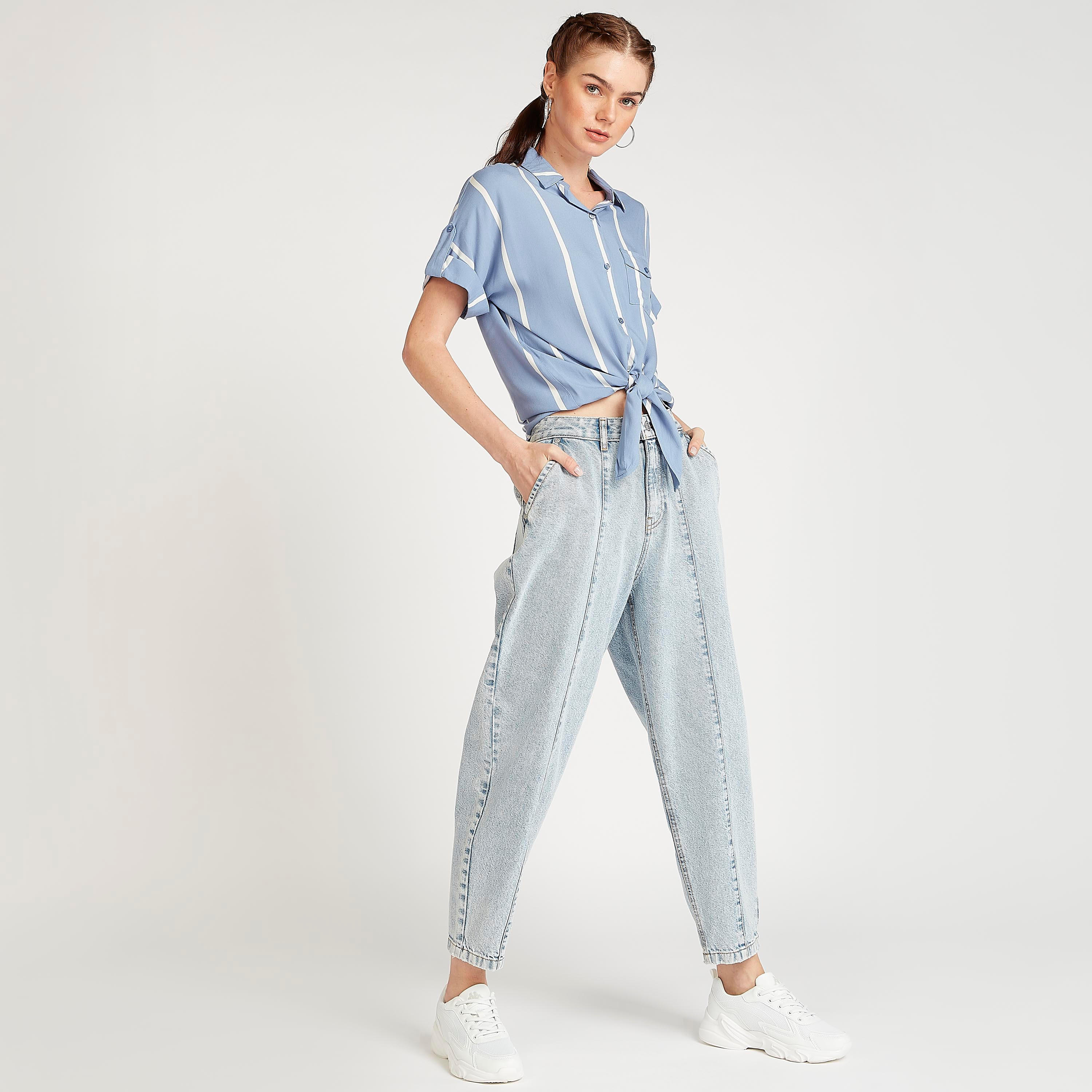 Lee Cooper Solid High-Rise Jeans with Button Closure-women-clothing-bottoms-jeans-image-2