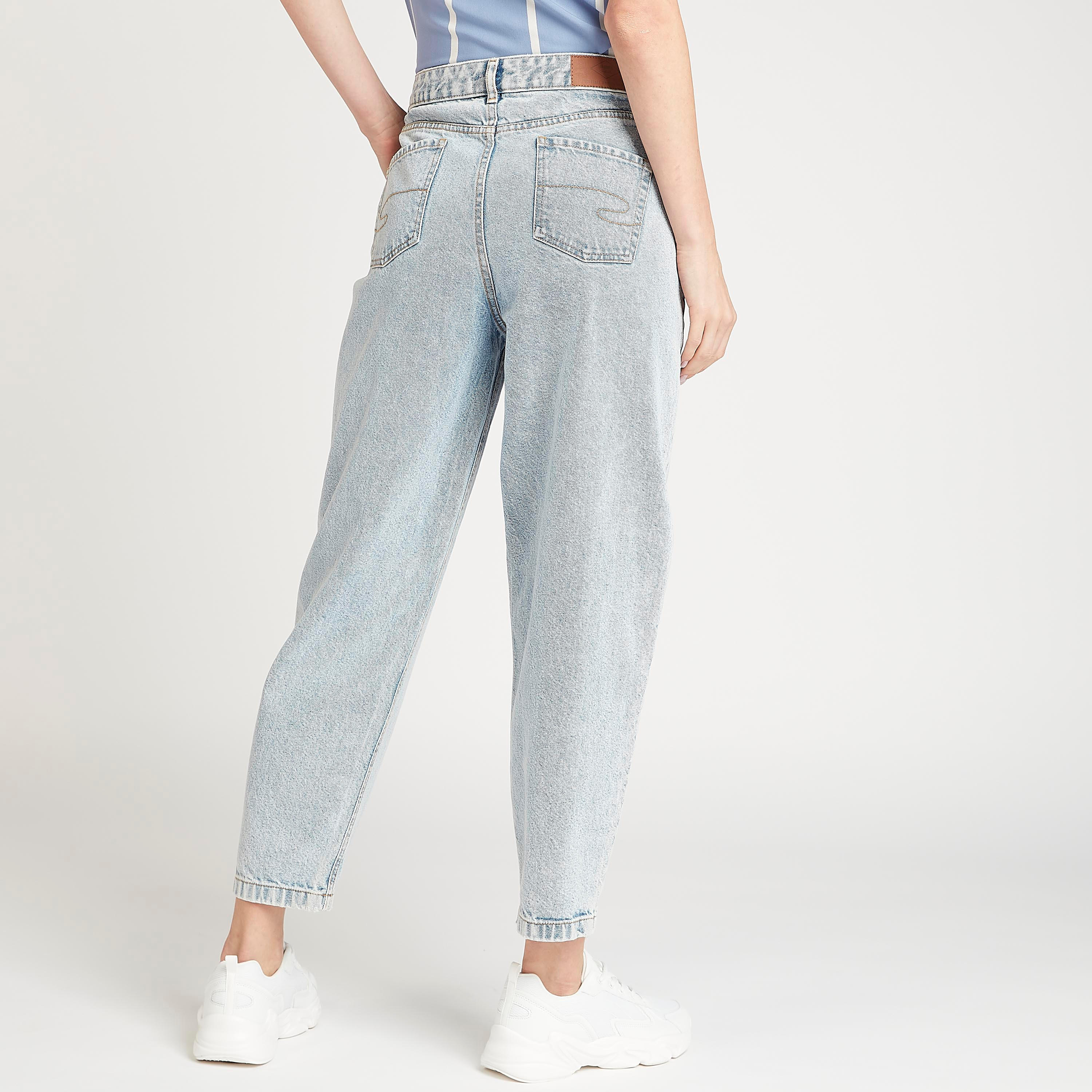 Lee Cooper Solid High-Rise Jeans with Button Closure-women-clothing-bottoms-jeans-image-4
