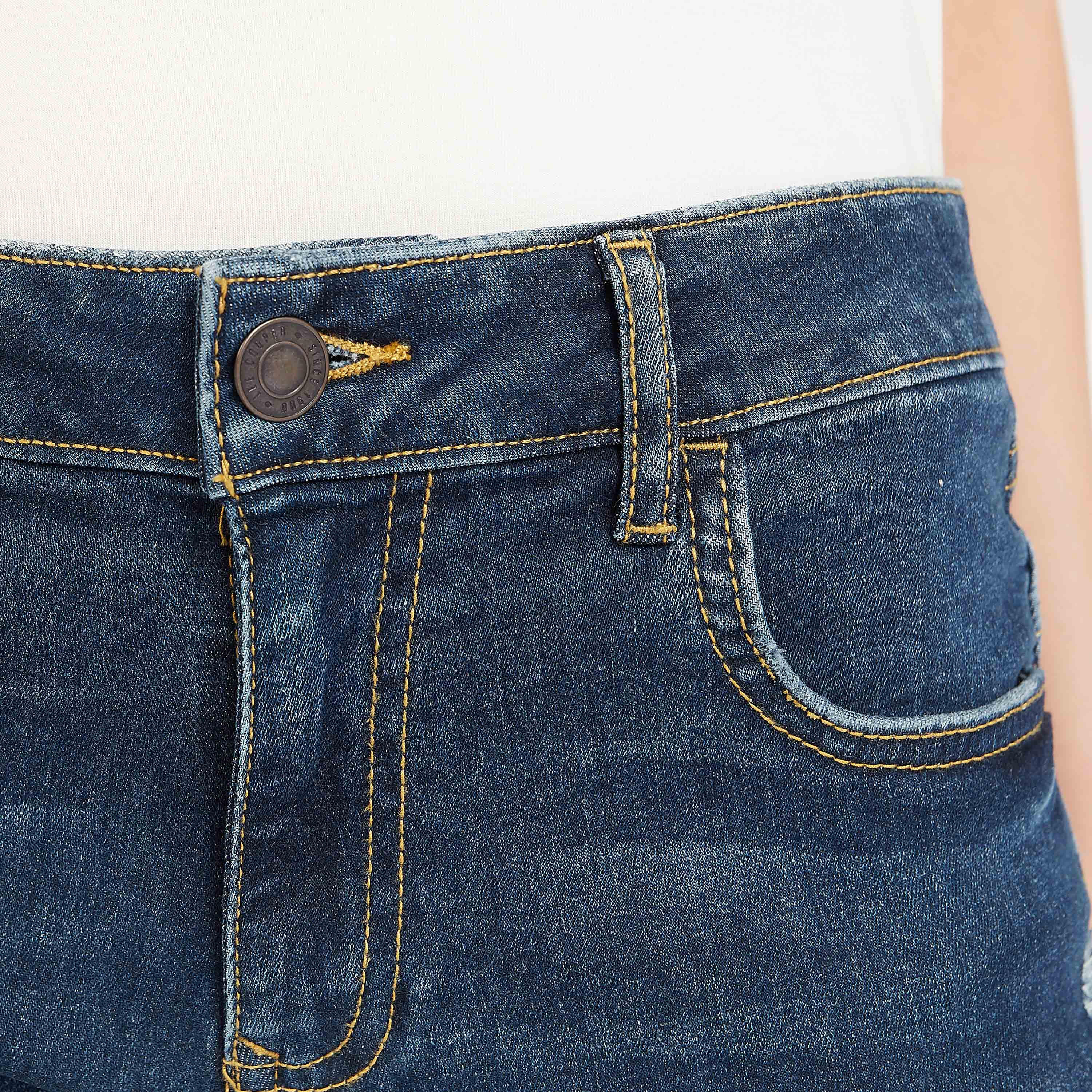 بنطلون جينز ممزق بجيوب وحلقات للحزام من لي كوبر-women-clothing-bottoms-jeans-image-6